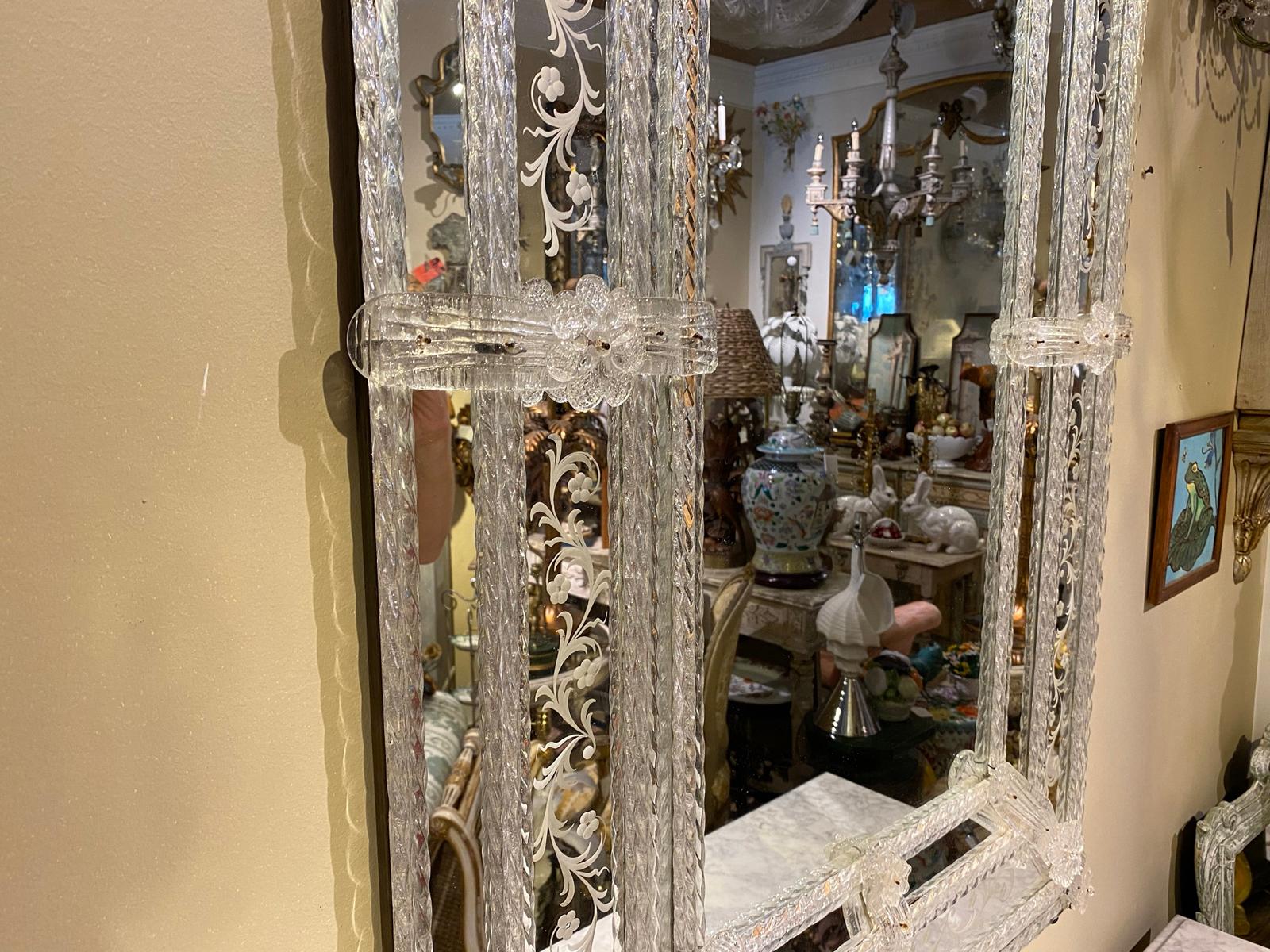 20th Century Rectangular Venetian Murano Mirror