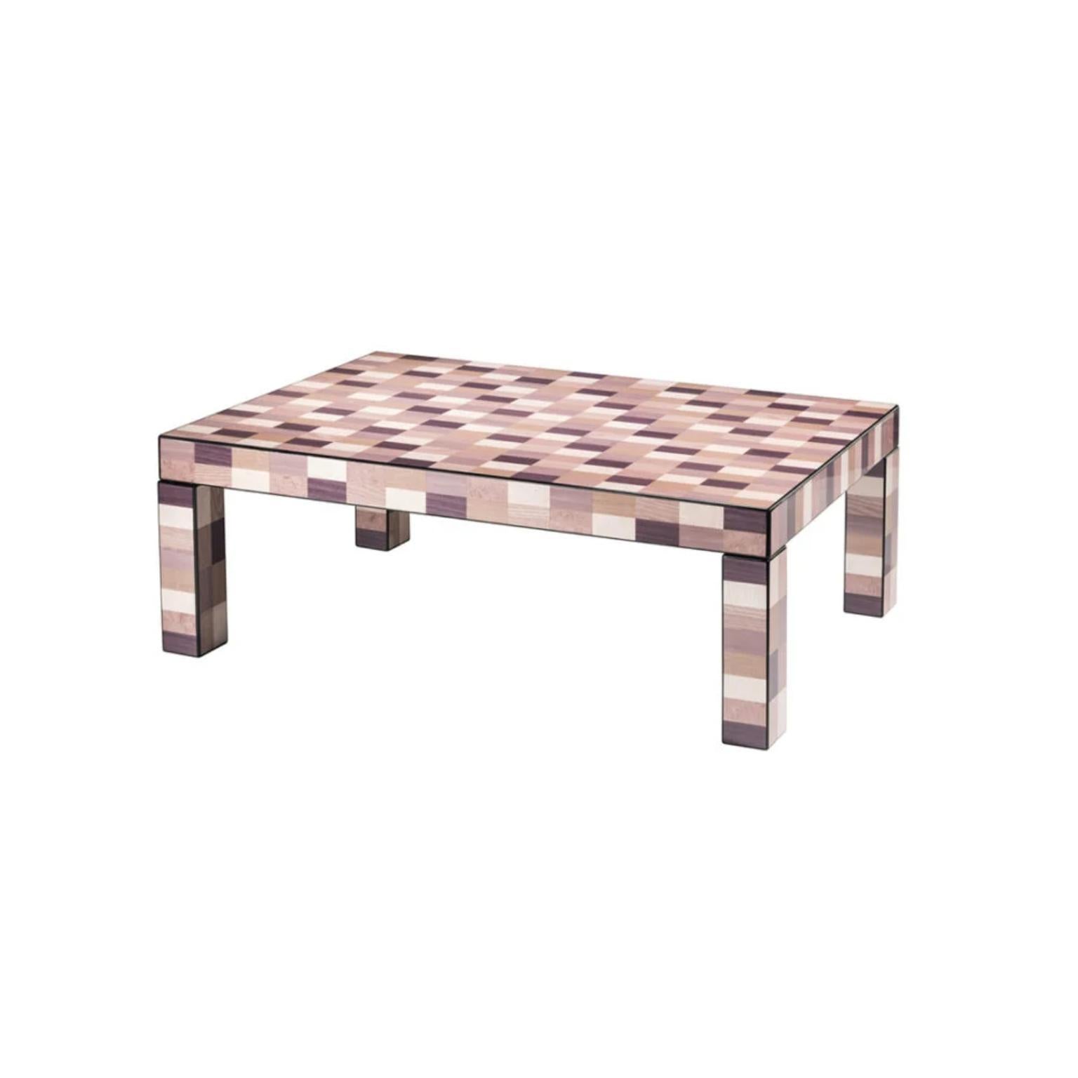 Rectangular Venezia Sestiere Coffee Table with Drawers by Morici
Dimensions: W 120 x D 65 x H 42 cm. Drawers : 42×43 H6 covered in black alcantara.
Materials: wood, black Alcantara, inlay veneer.
Finish : Gloss brushed polyester.  

This coffee