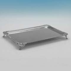 Rechteckige viktorianische verziert Sterling Silber Salver - Made in 1896
