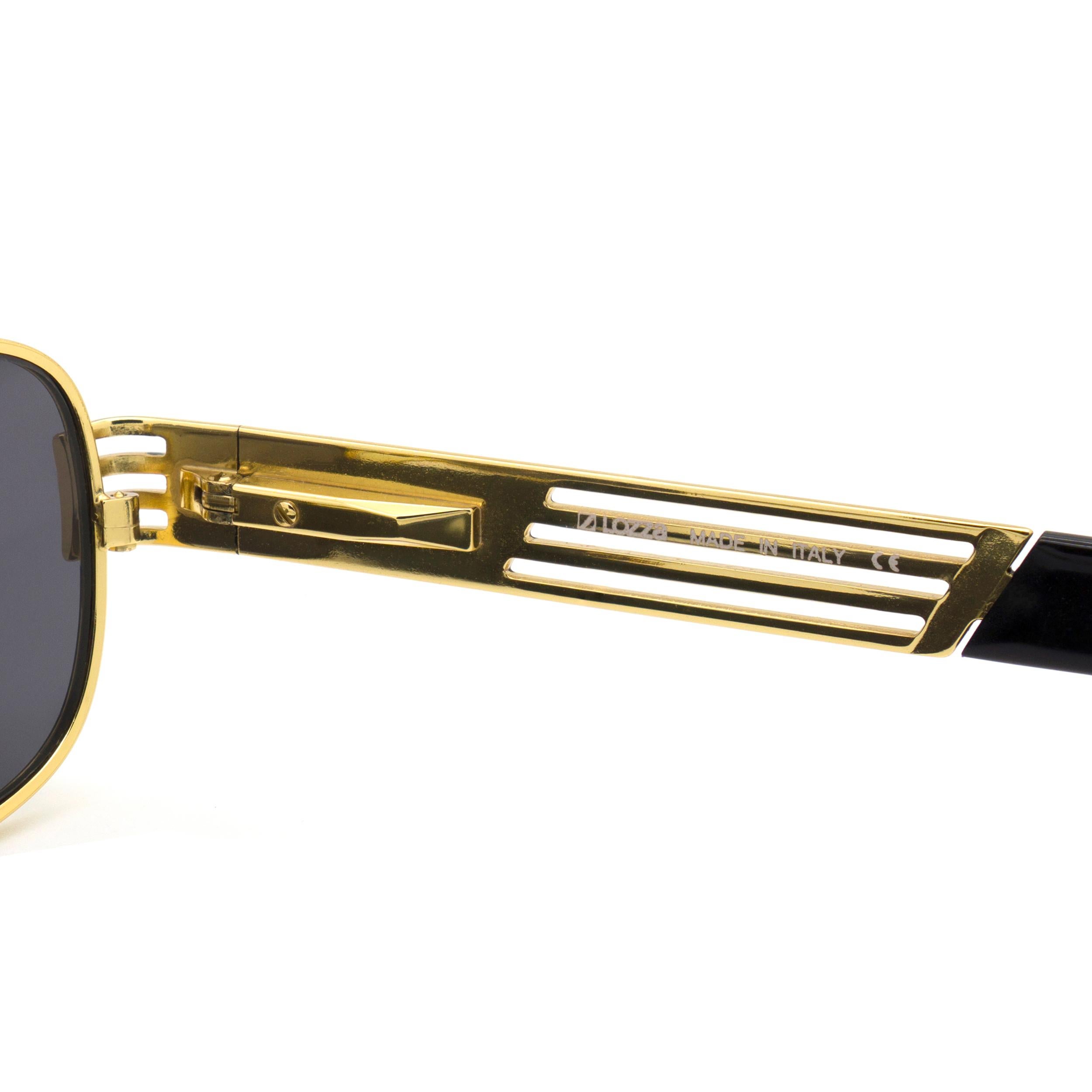 Black Rectangular vintage sunglasses by Lozza, Italy 80s
