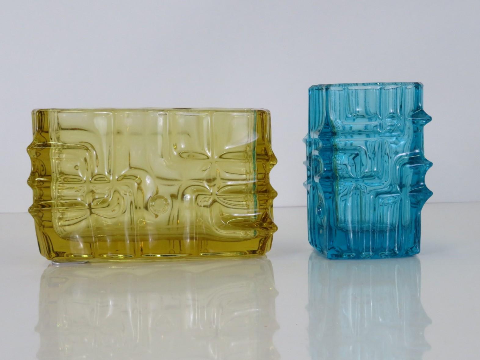 Rectangular Vladislav Urban Glass Vase Sklo Rosice Glasswork Czechoslovakia 1968 For Sale 3