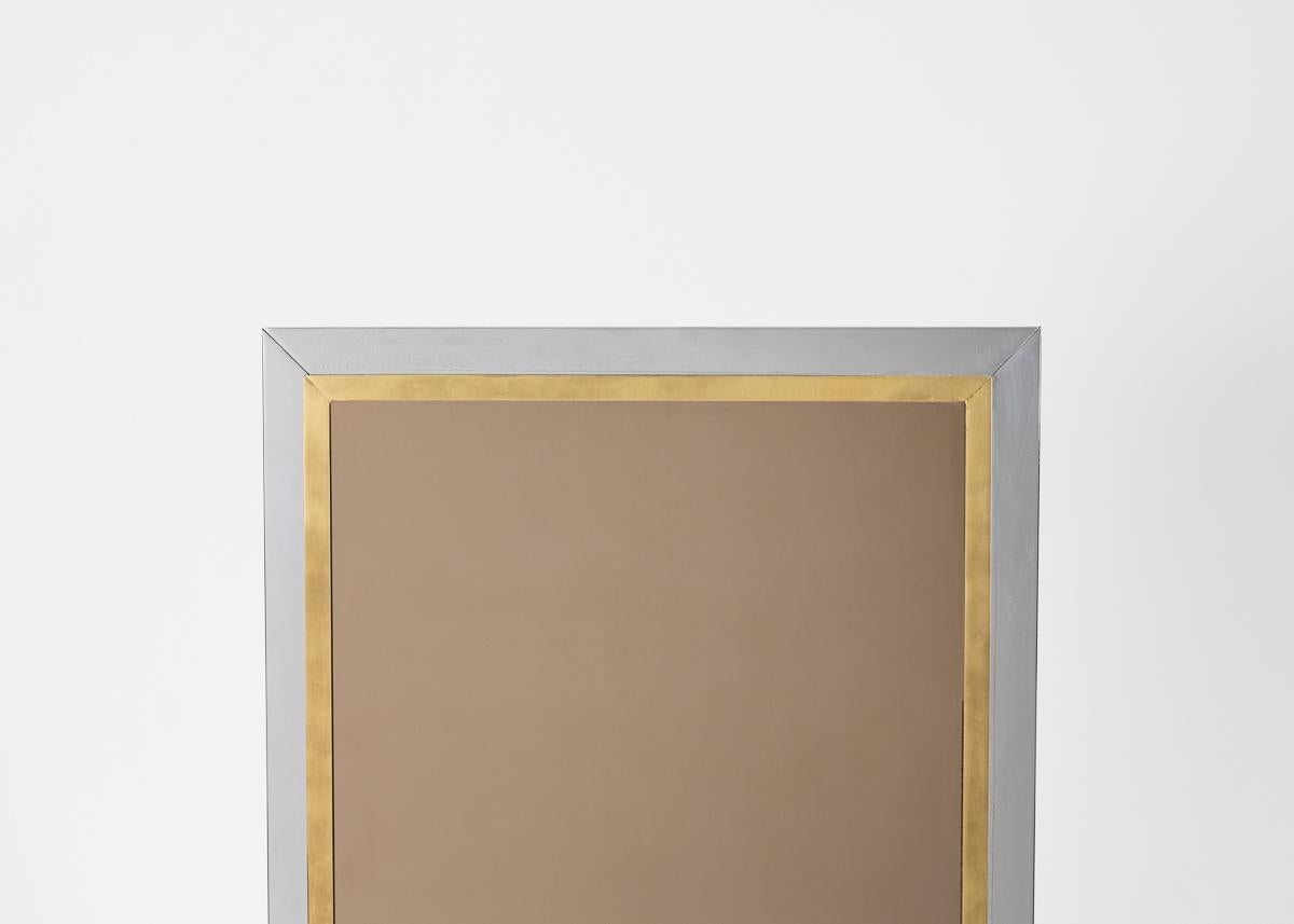 Brass Rectangular Wall Mirror, European, Mid-20th Century