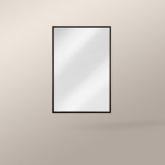 Rectangular Wall Mirror With Dark Bronze Metal Frame