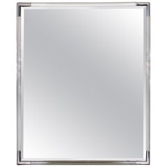 Rectangular Wall Mirror with Lucite Frame Silver Corners by Eclisse, Italy, 1970