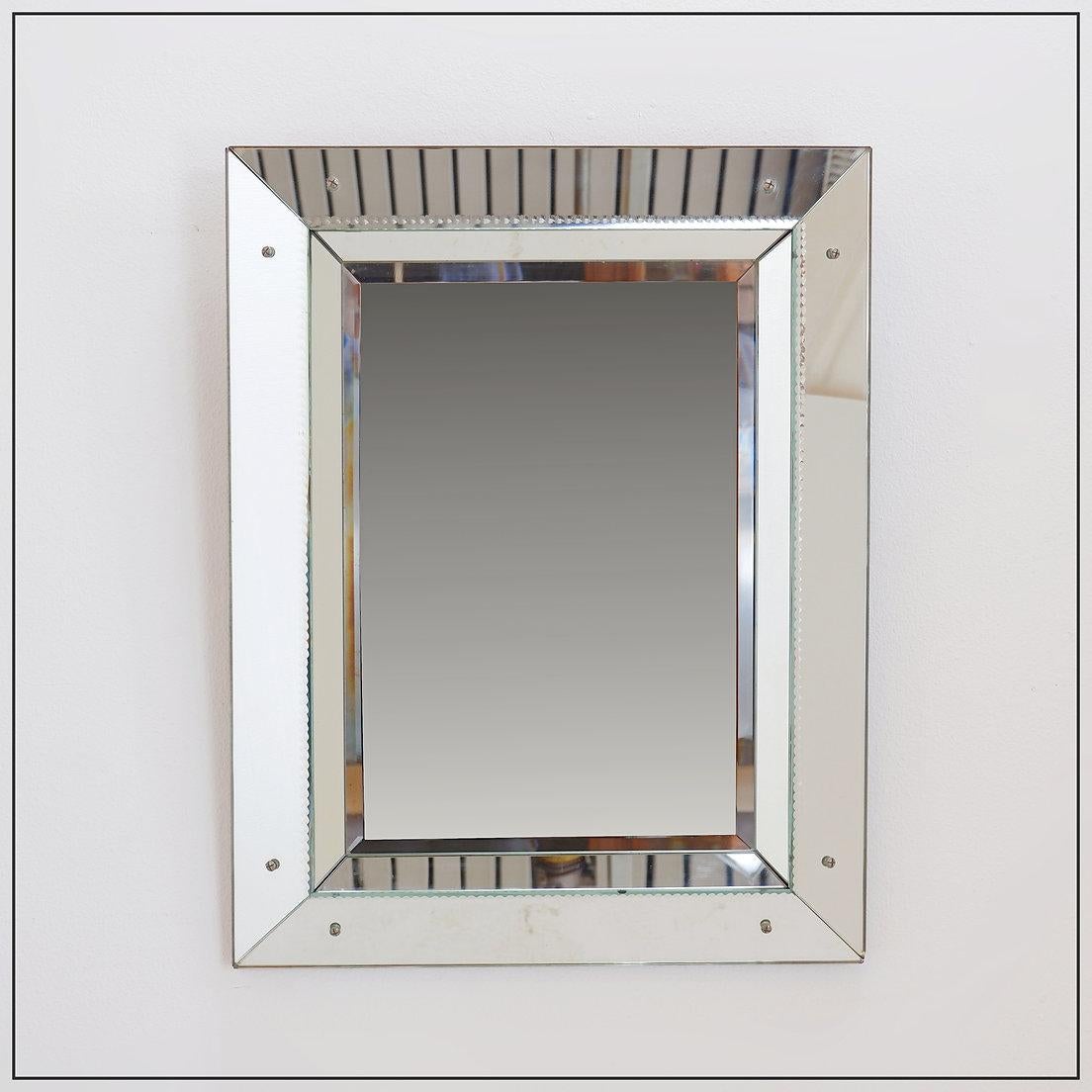Rectangular Wall Mirror with Multi-Faceted Mirrors In Good Condition In Linkebeek, BE