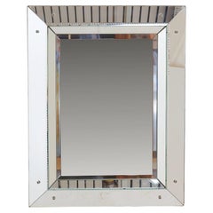 Rectangular Wall Mirror with Multi-Faceted Mirrors