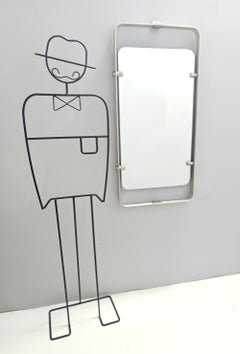 Rectangular Wall Mirror with Silver Glazed Metal Frame, Italy 1970s