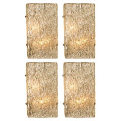 Rechteckige Wandleuchten aus Wellenglas von J.T. Kalmar, Österreich, 1960er-Jahre