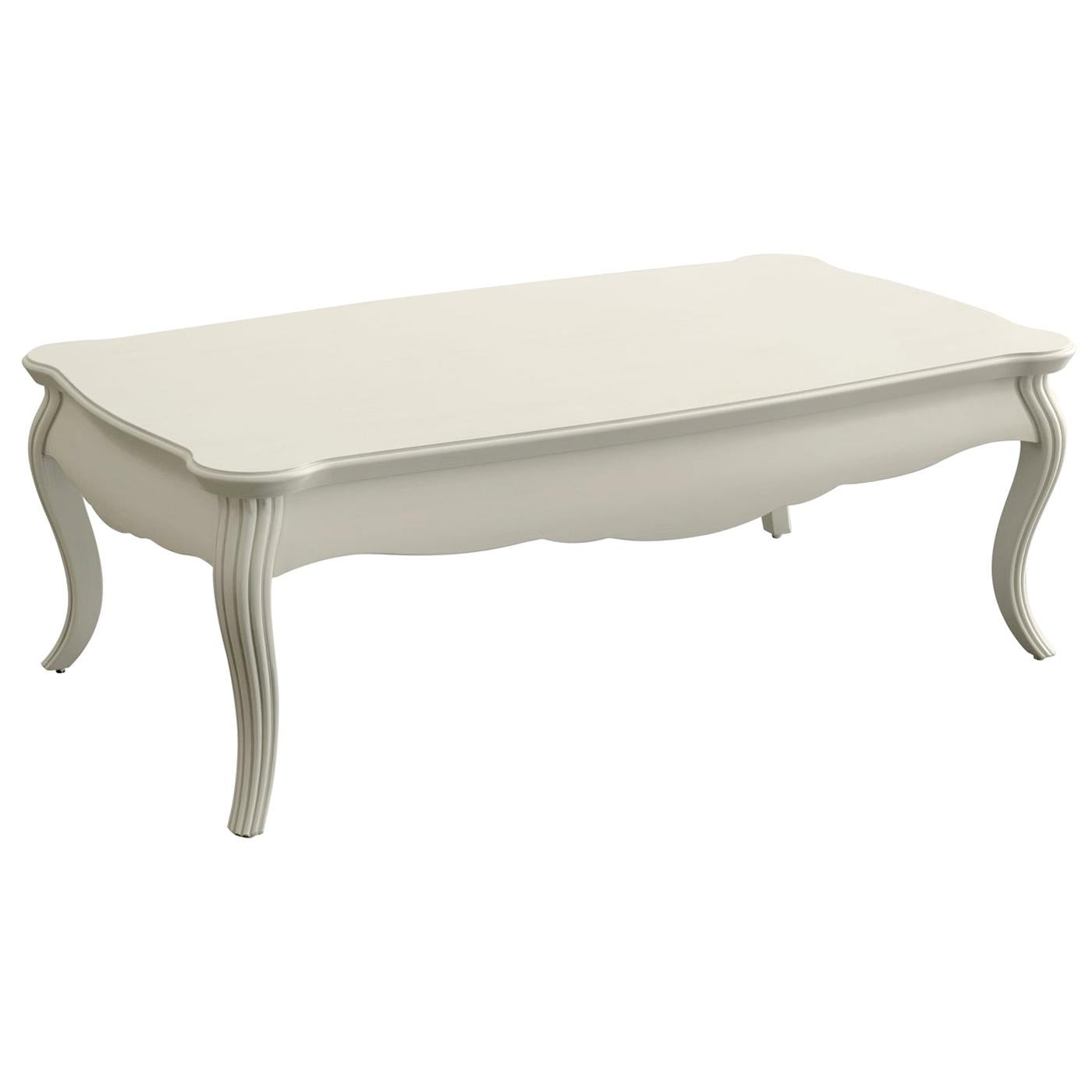 Rectangular White Coffee Table For Sale at 1stDibs