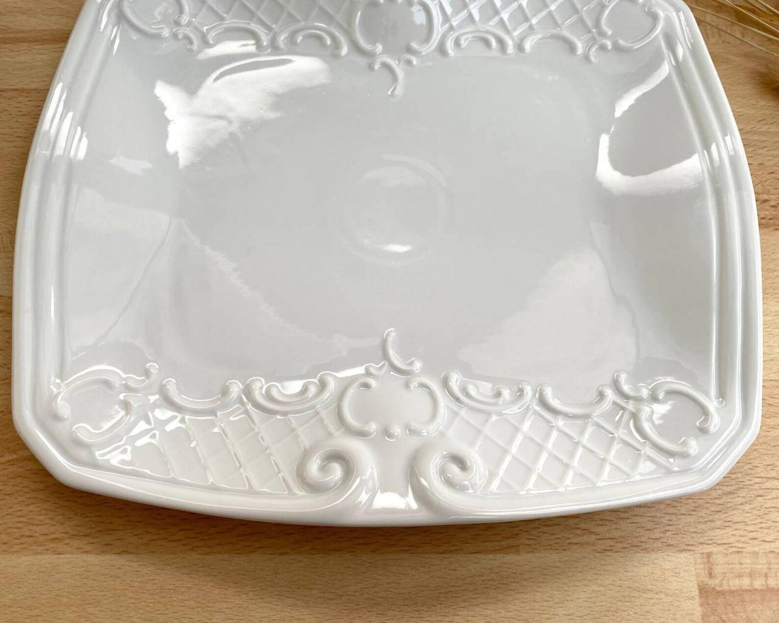 Allemand Plat rectangulaire blanc, porcelaine de Gerold, Bavière  Plat de service en porcelaine en vente
