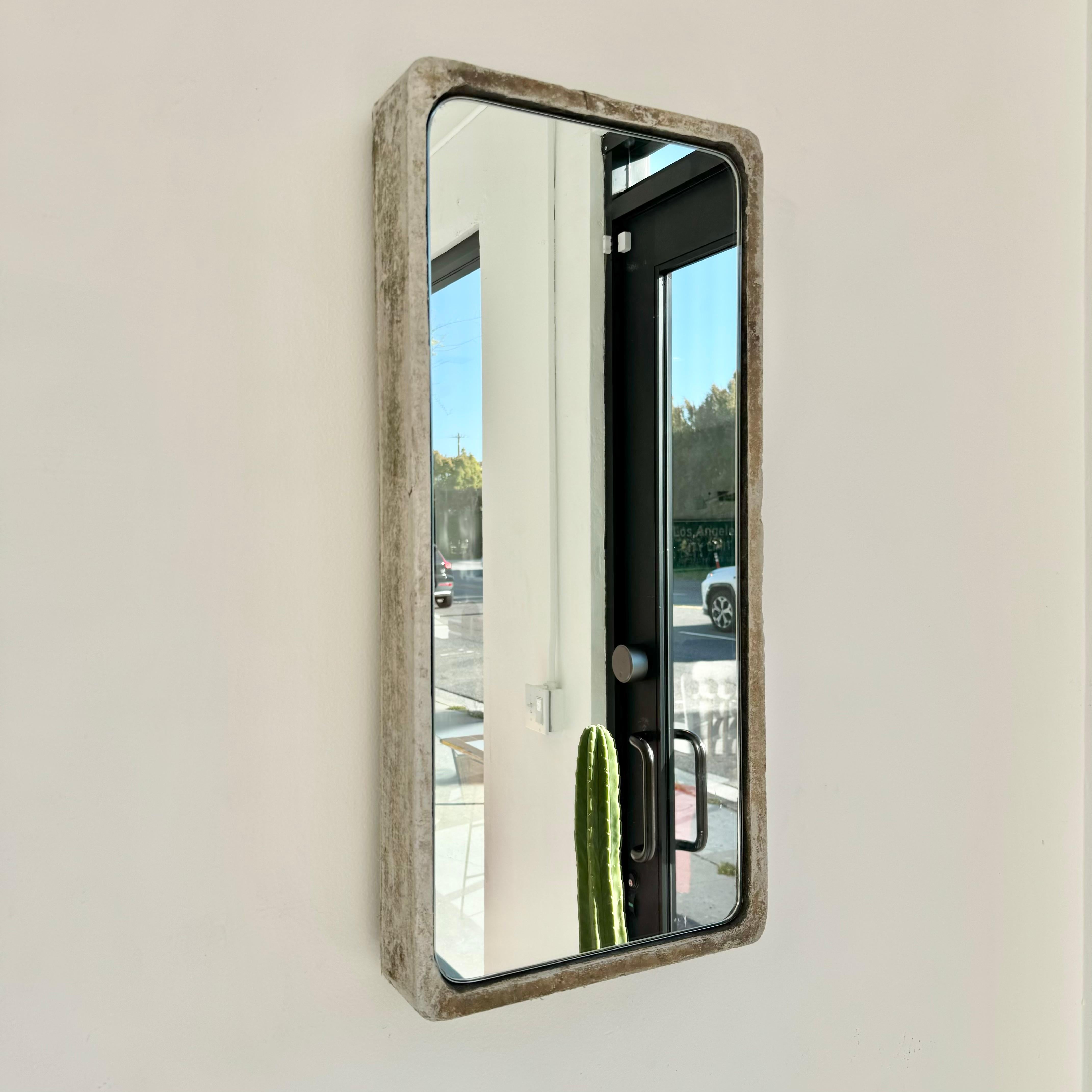 Swiss Rectangular Willy Guhl Concrete Mirror, 1960s Switzerland For Sale