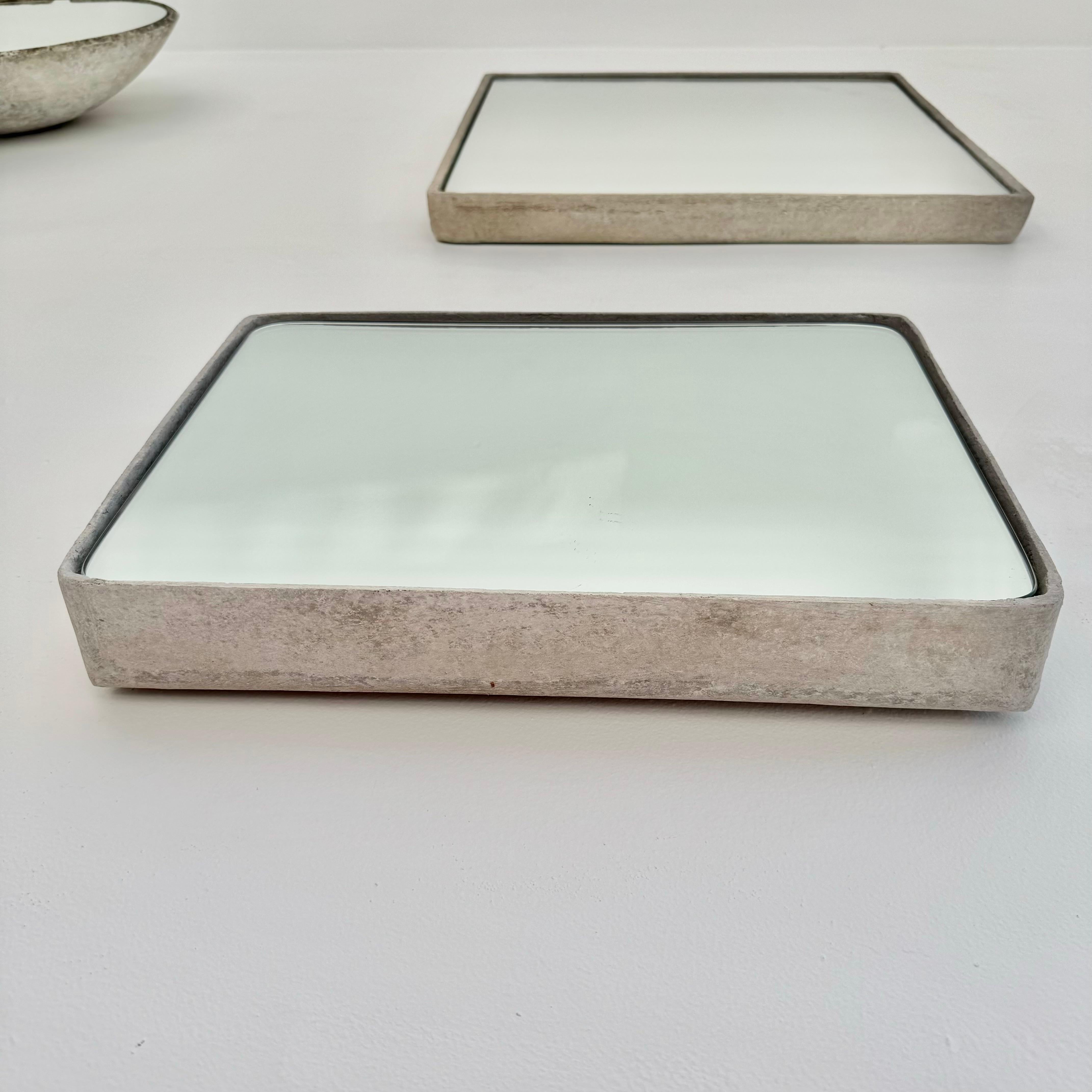 Hand-Crafted Rectangular Willy Guhl Concrete Mirror, 1960s Switzerland For Sale