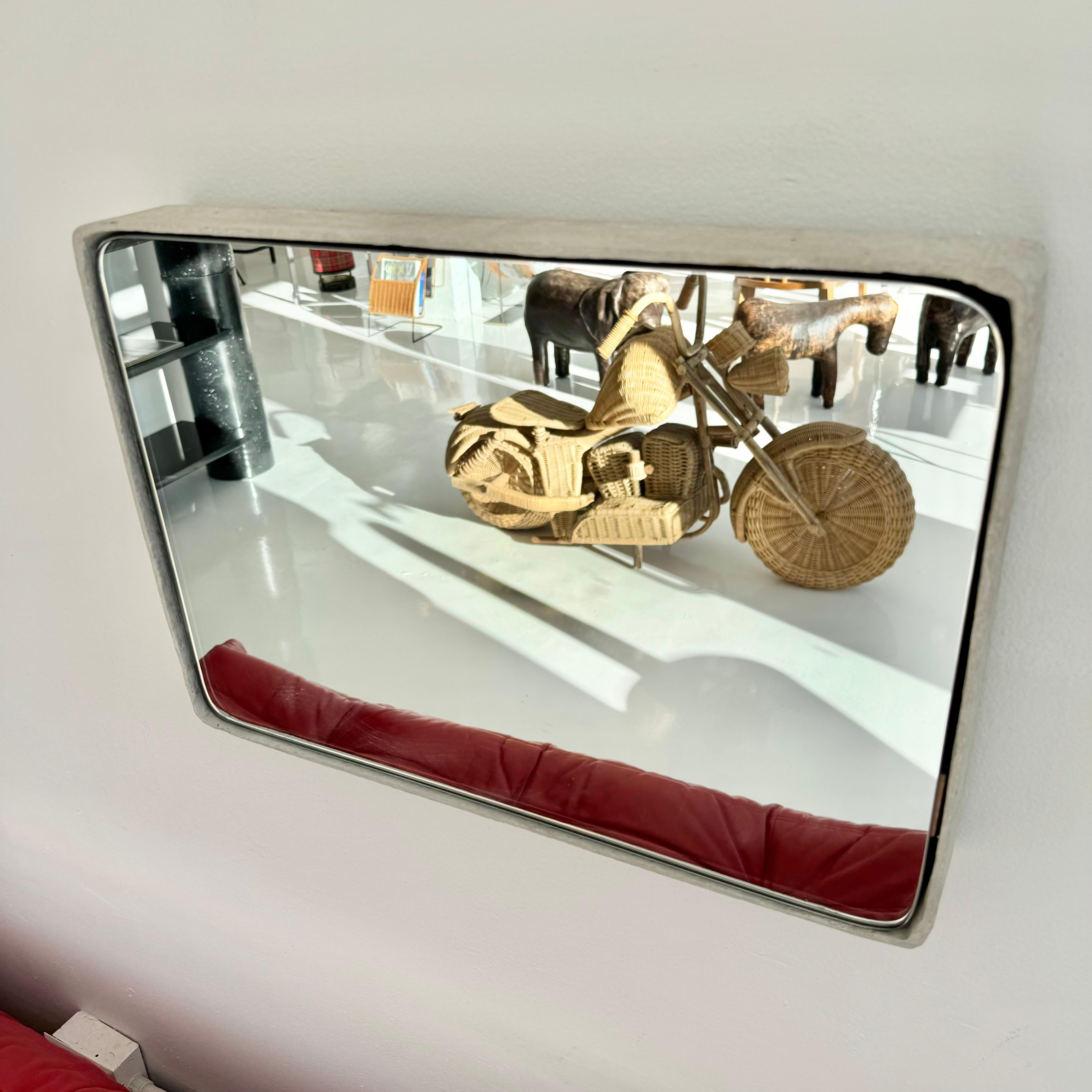 Mid-20th Century Rectangular Willy Guhl Concrete Mirror, 1960s Switzerland For Sale