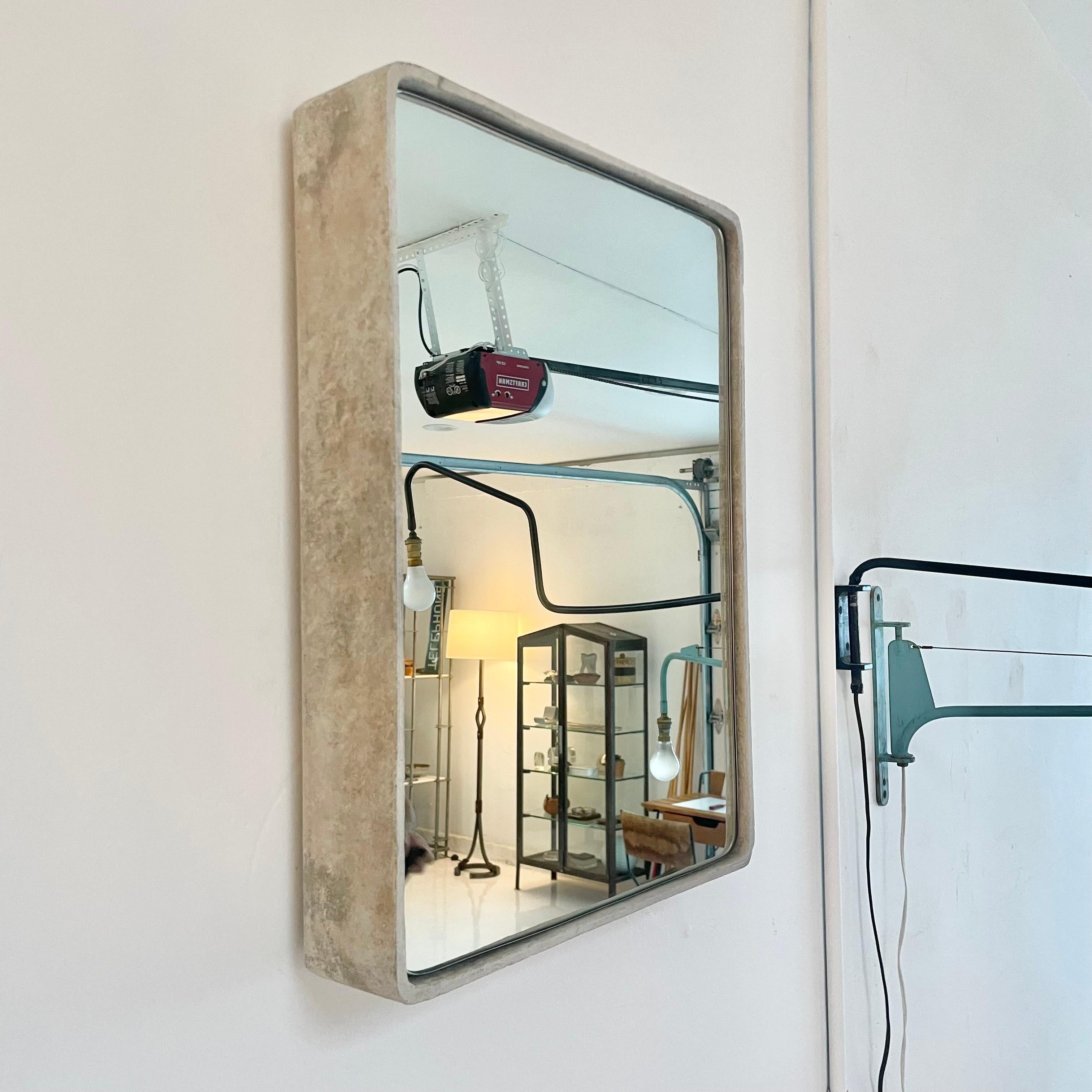 Rectangular Willy Guhl Concrete Mirror, 1960s Switzerland 1