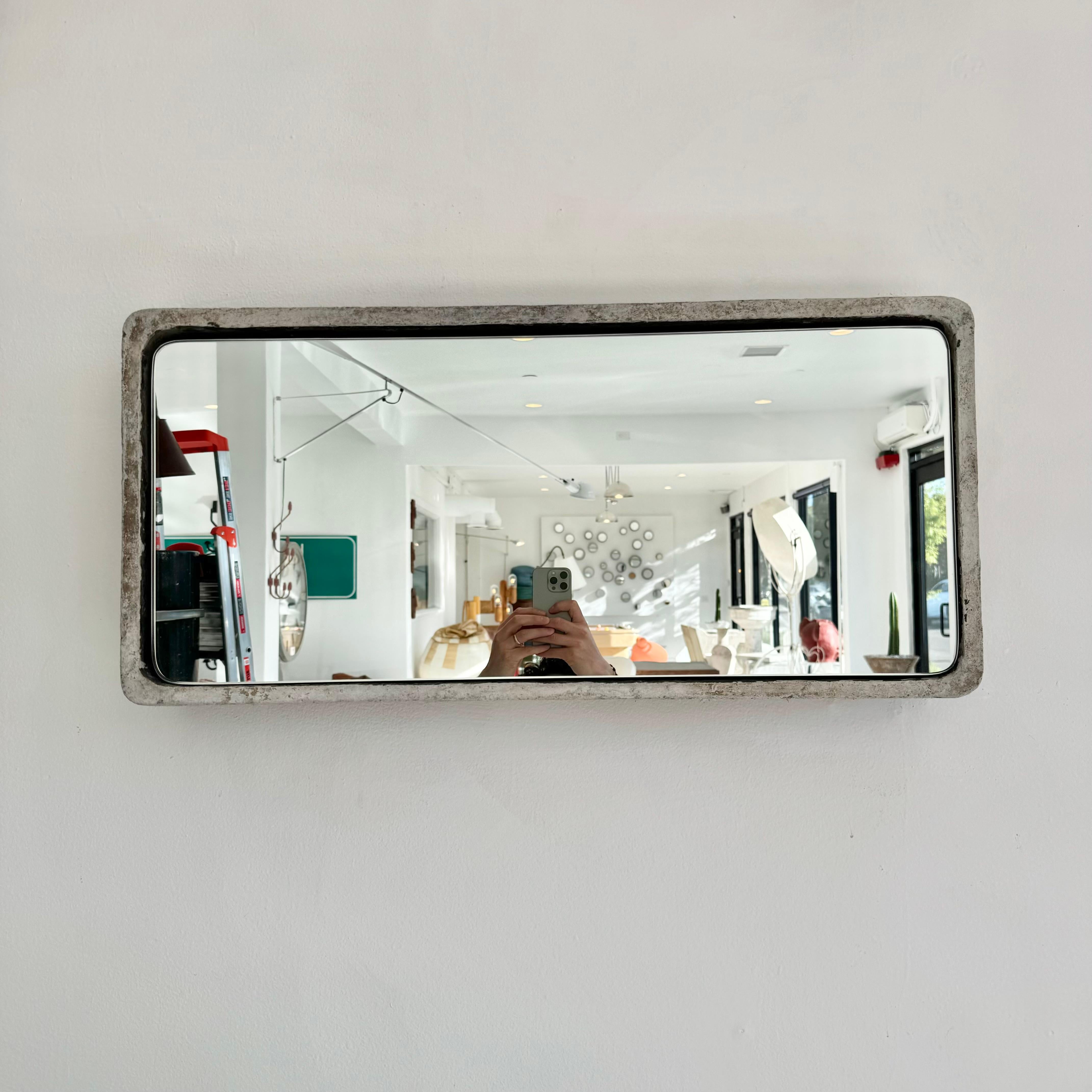 Rectangular Willy Guhl Concrete Mirror, 1960s Switzerland For Sale 1