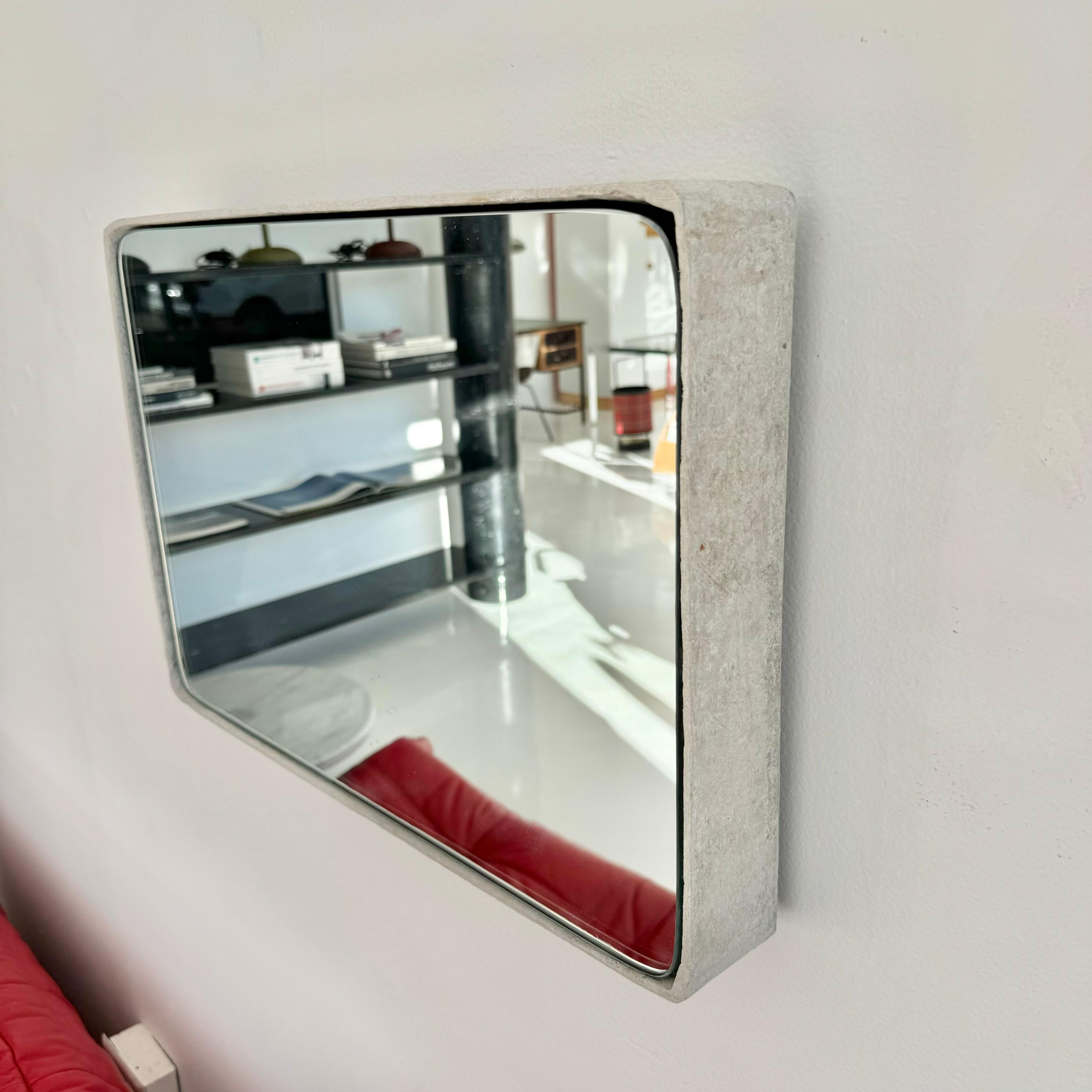 Rectangular Willy Guhl Concrete Mirror, 1960s Switzerland For Sale 1