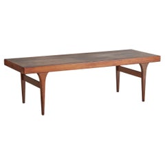 Rectangular Wood Coffee Table with Tapered Legs by Johannes Andersen, Denmark