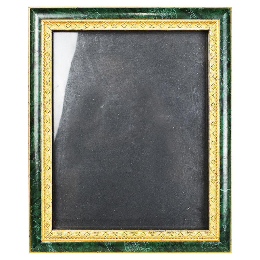 Rectangular Wood Malachite and Gold Photo Frame