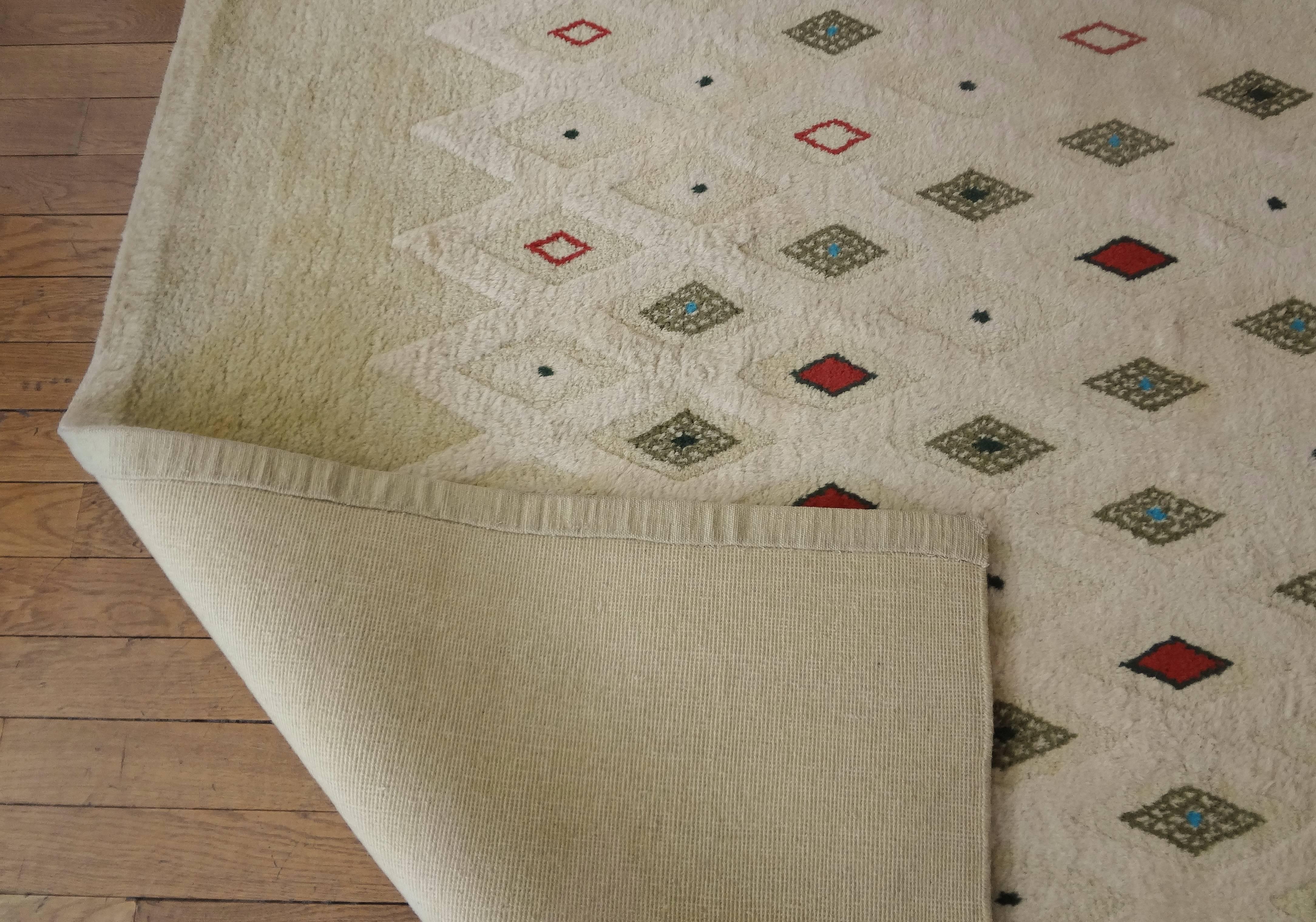 Mid-Century Modern Rectangular Wool Carpet by Paule Leleu, 1950s