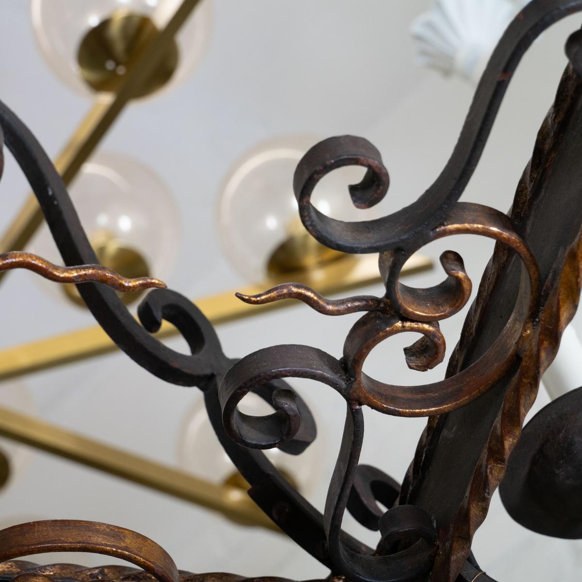 Rectangular wrought iron chandelier For Sale 3