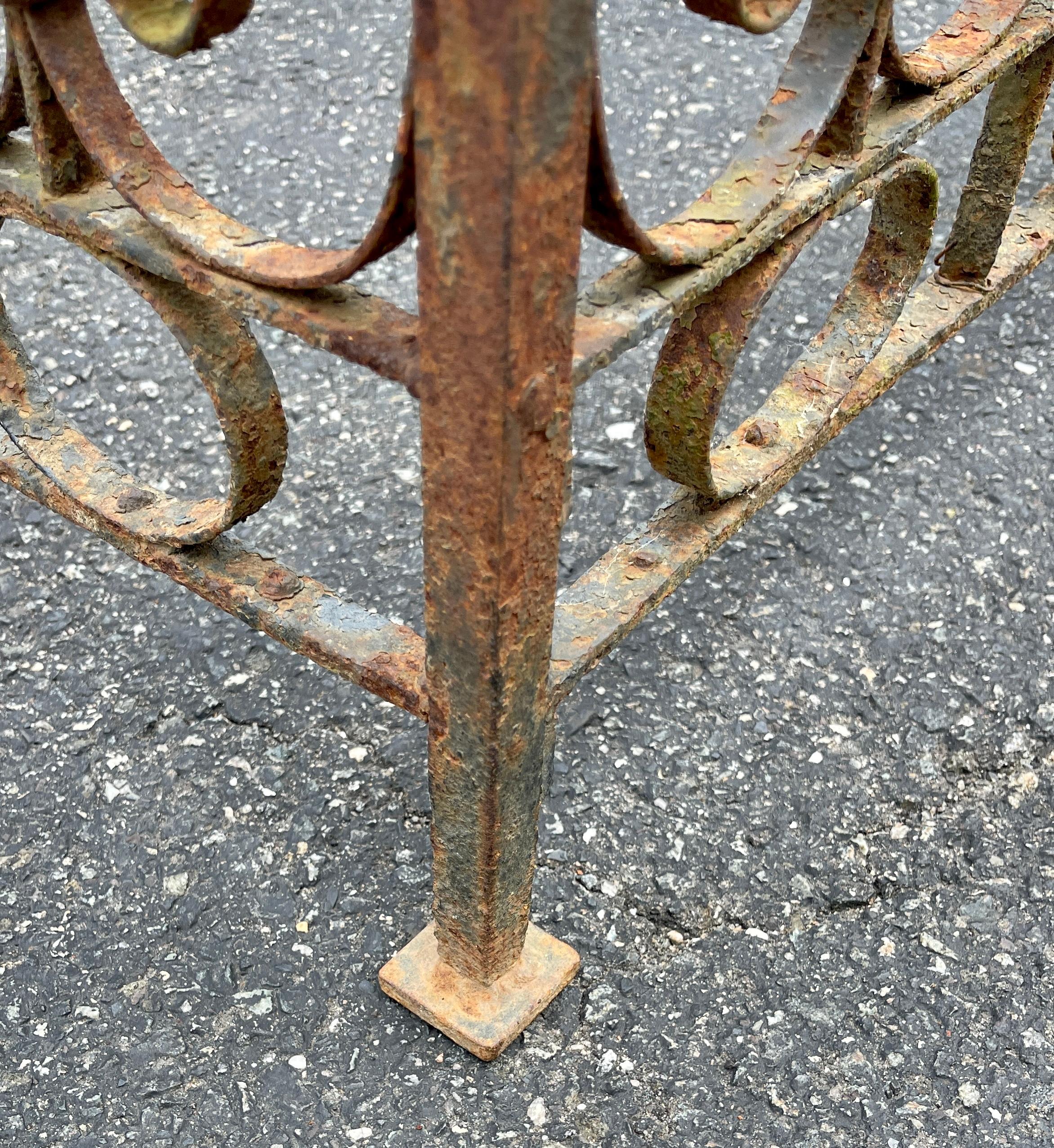 Rectangular Wrought Iron Patio Cocktail Table Base and Fence 3