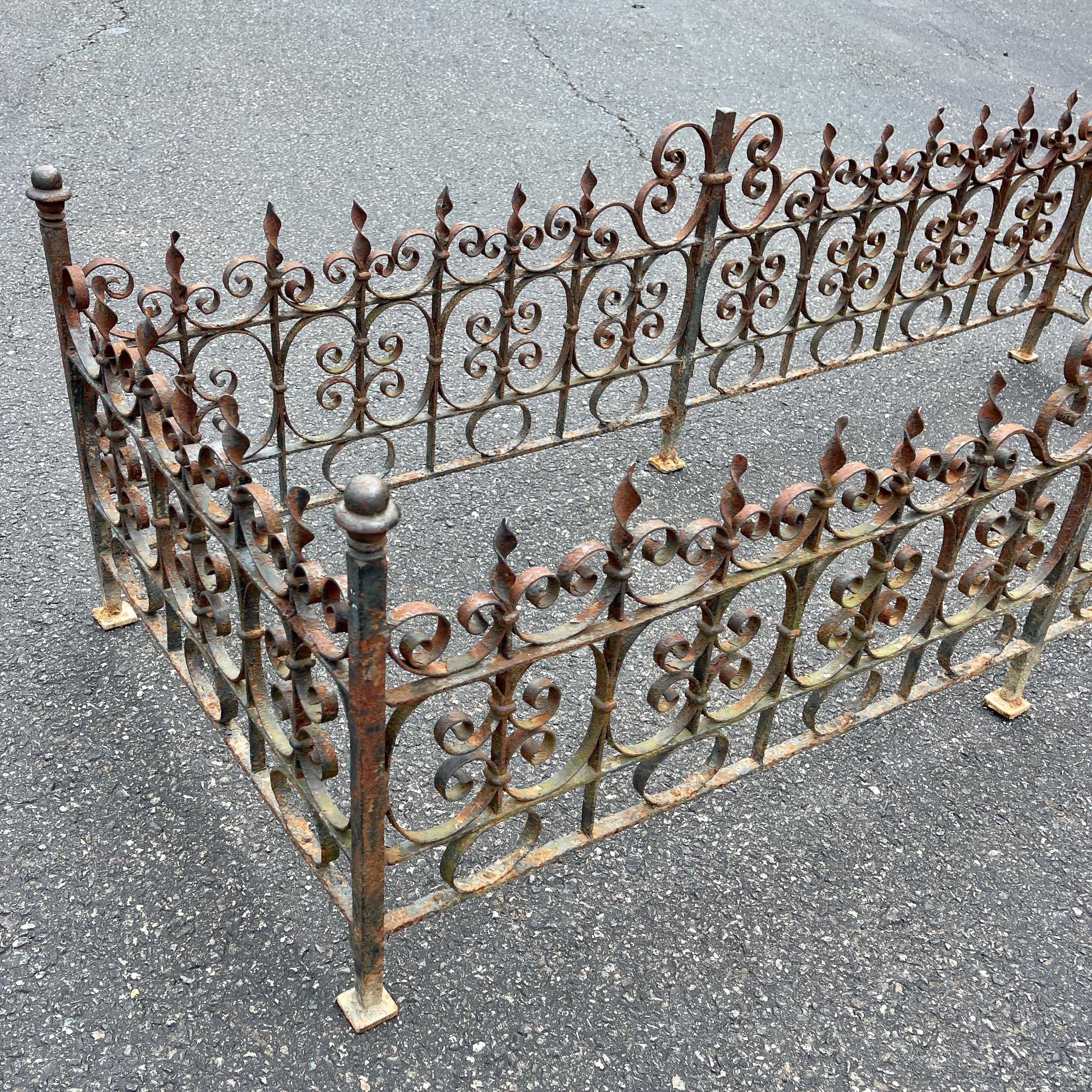 Rectangular Wrought Iron Patio Cocktail Table Base and Fence 1