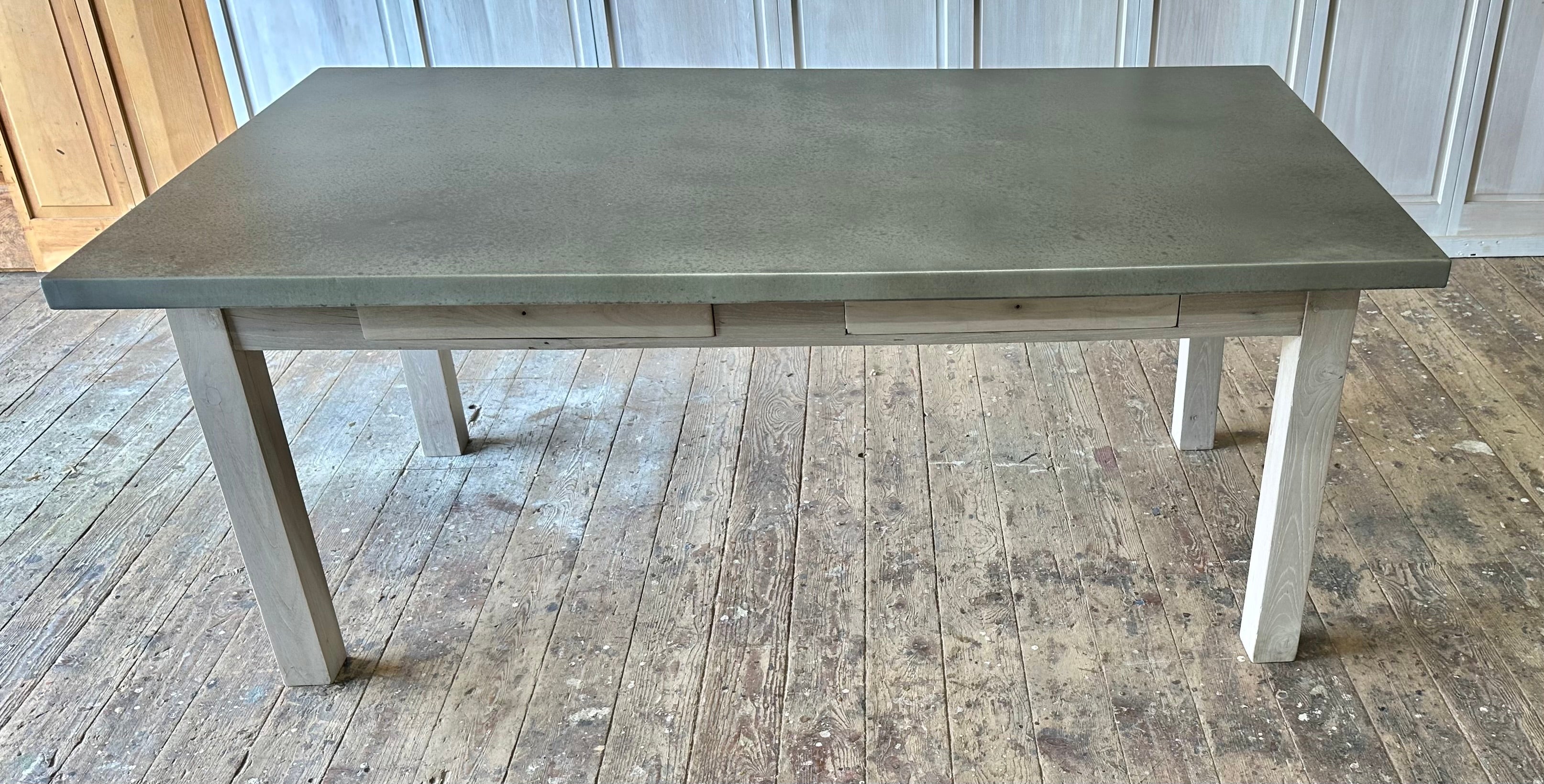 Tablero rectangular de zinc con base de madera de teca campestre De campo en venta