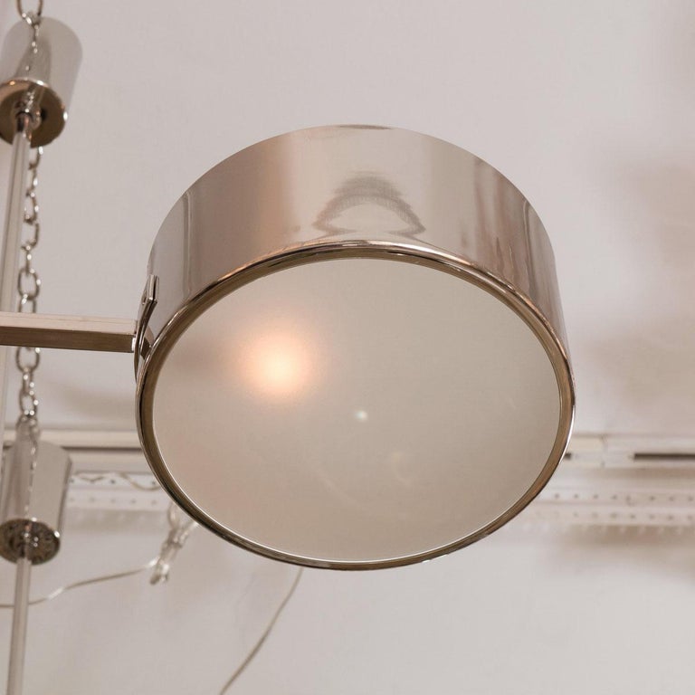 Rectilinear Polished Nickel Ceiling Fixture For Sale at 1stDibs