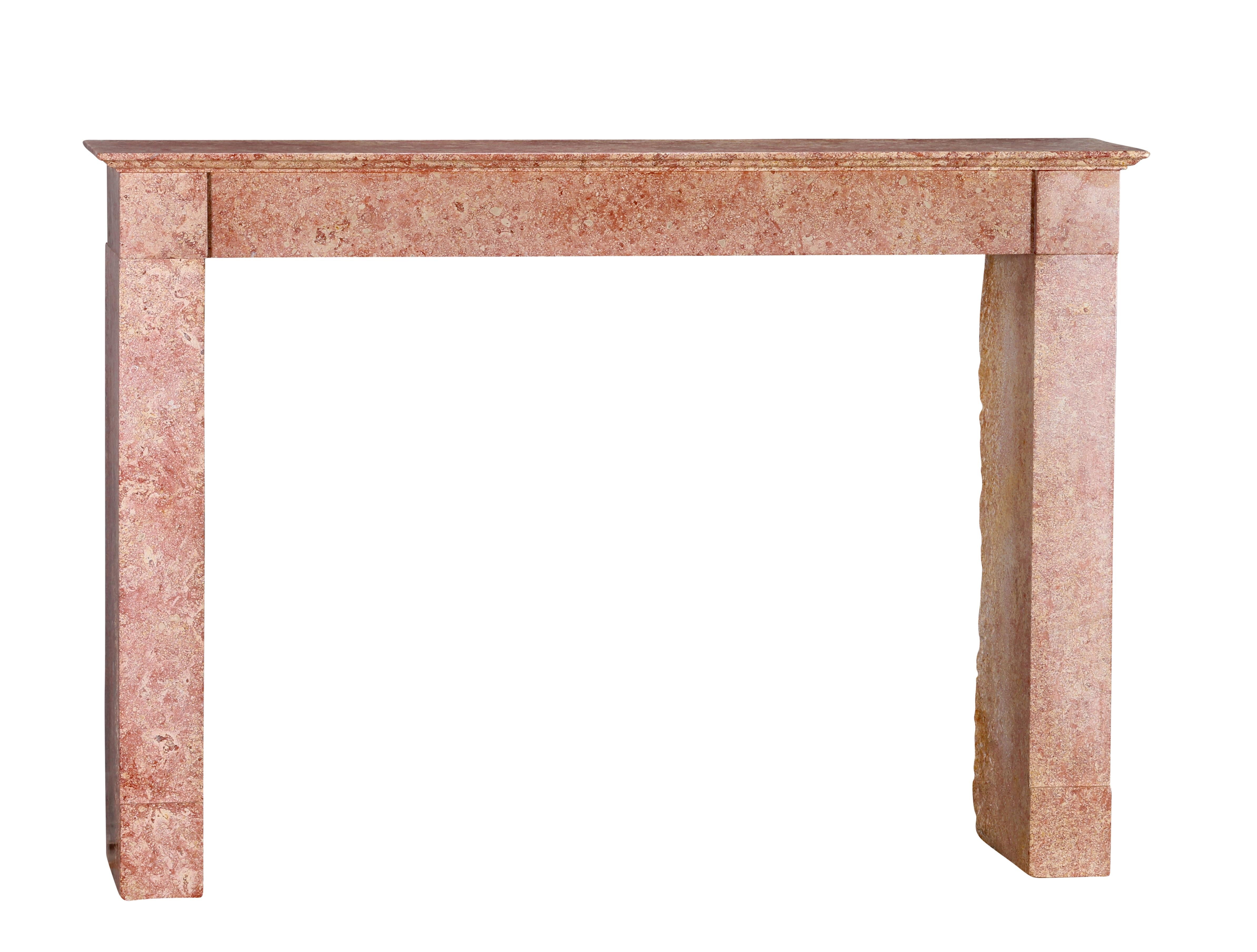 19th Century Rectilinear Timeless Antique Fireplace Mantel From Burgundy Castle For Sale