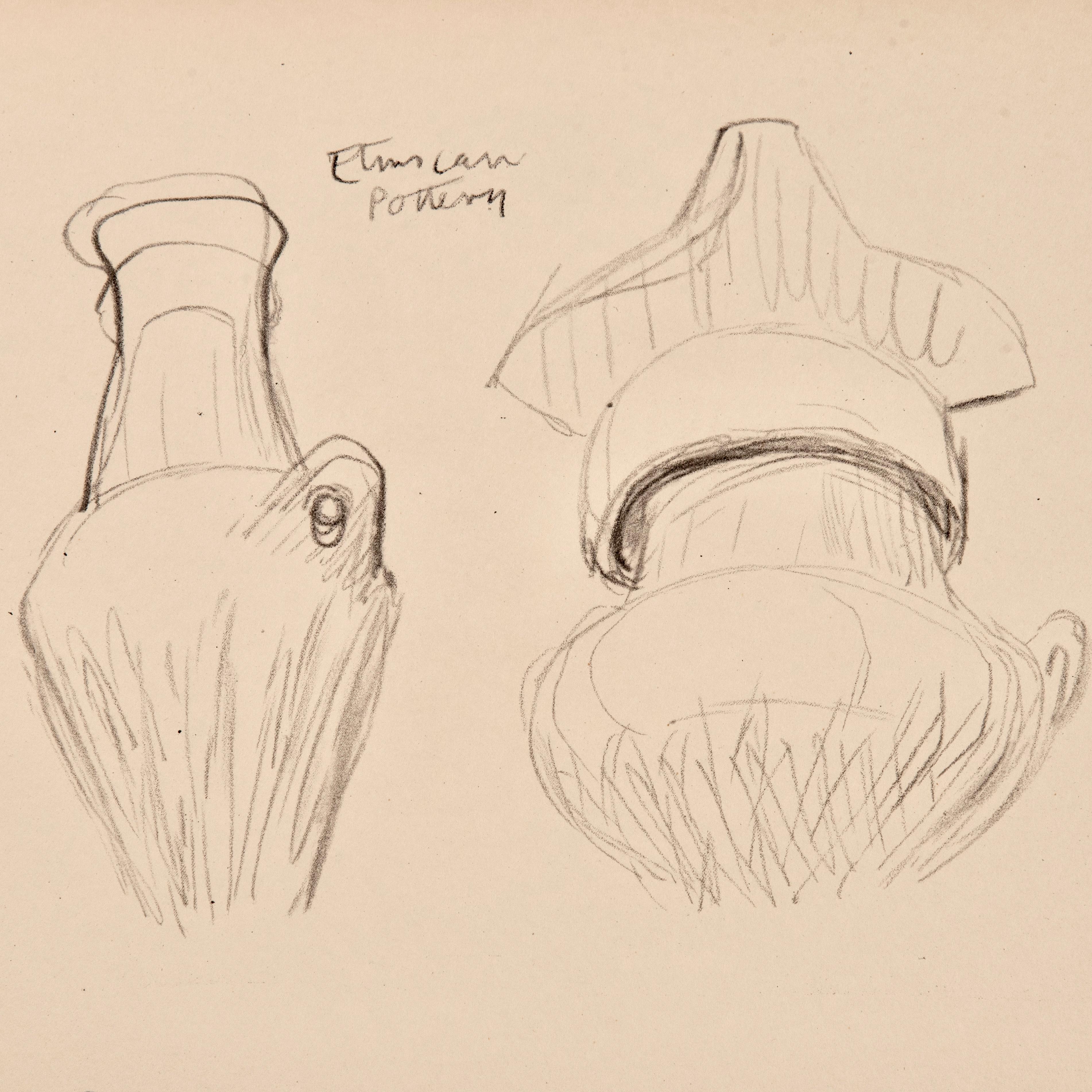 Lithographie originale d'Henry Moore et dessin au crayon  en vente 2