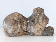Recumbent Concrete Lion with Sphere, France 1920s