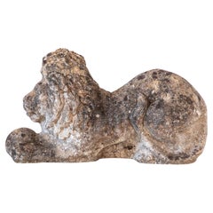 Recumbent Concrete Lion with Sphere, France 1920s