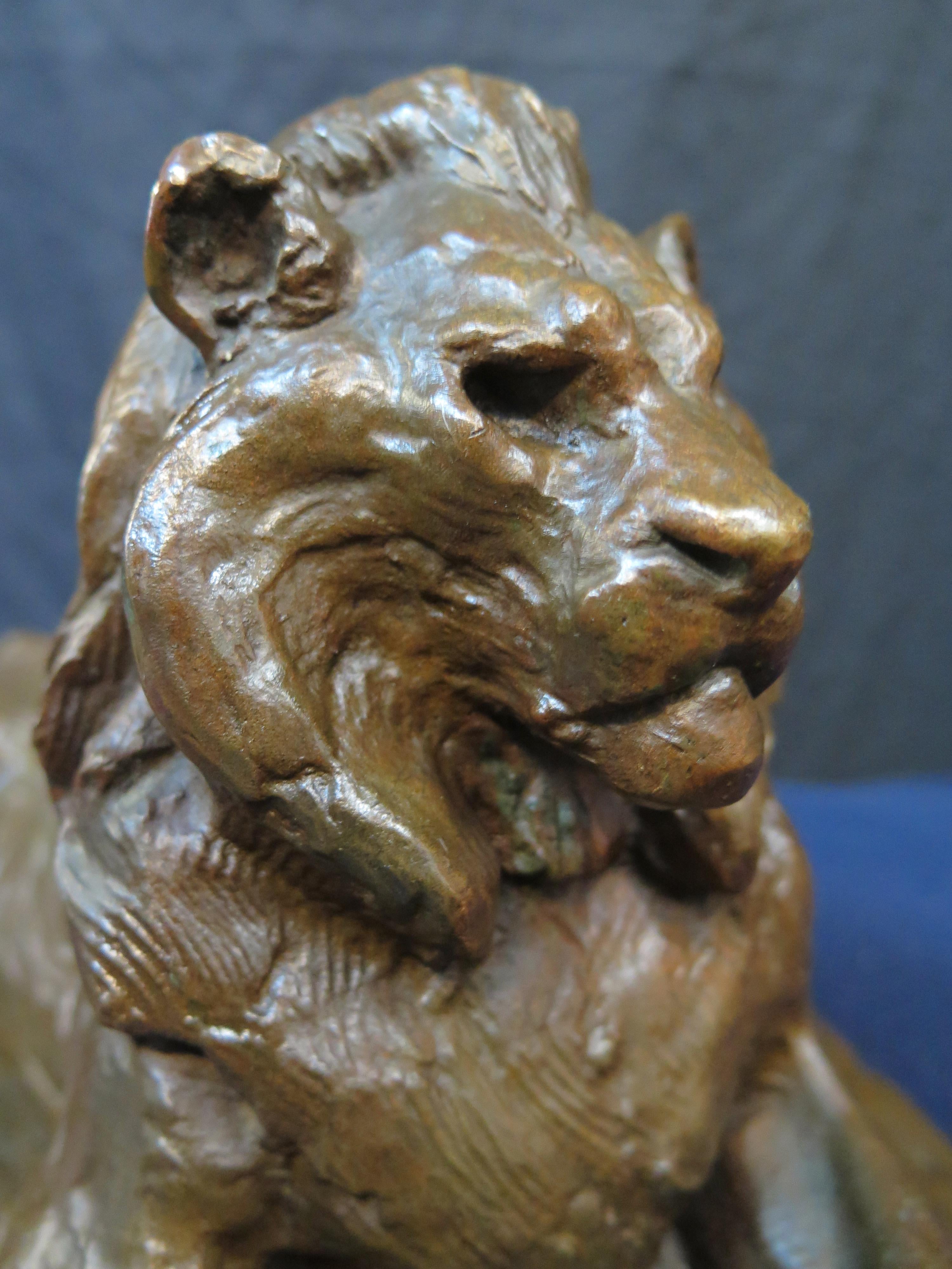 Leone reclinabile Bronzo in vendita 4