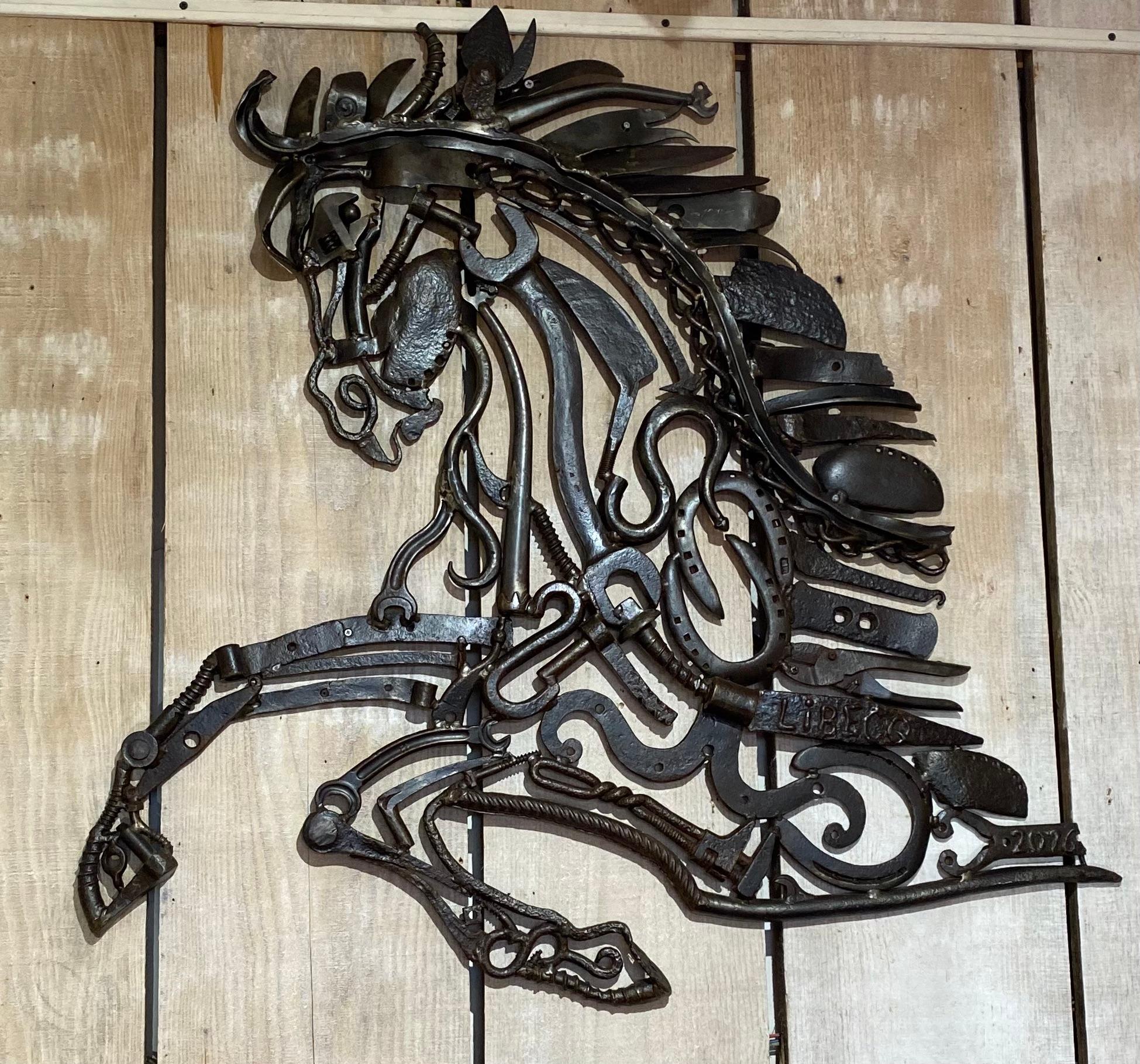 Recup Art by Libecq Recovered Metal Horse, 2016 For Sale 1