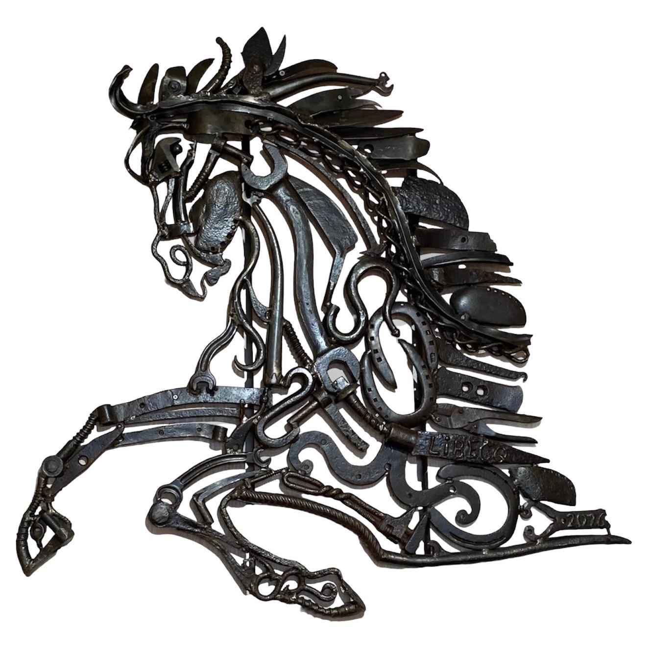 Recup Art by Libecq Recovered Metal Horse, 2016 For Sale