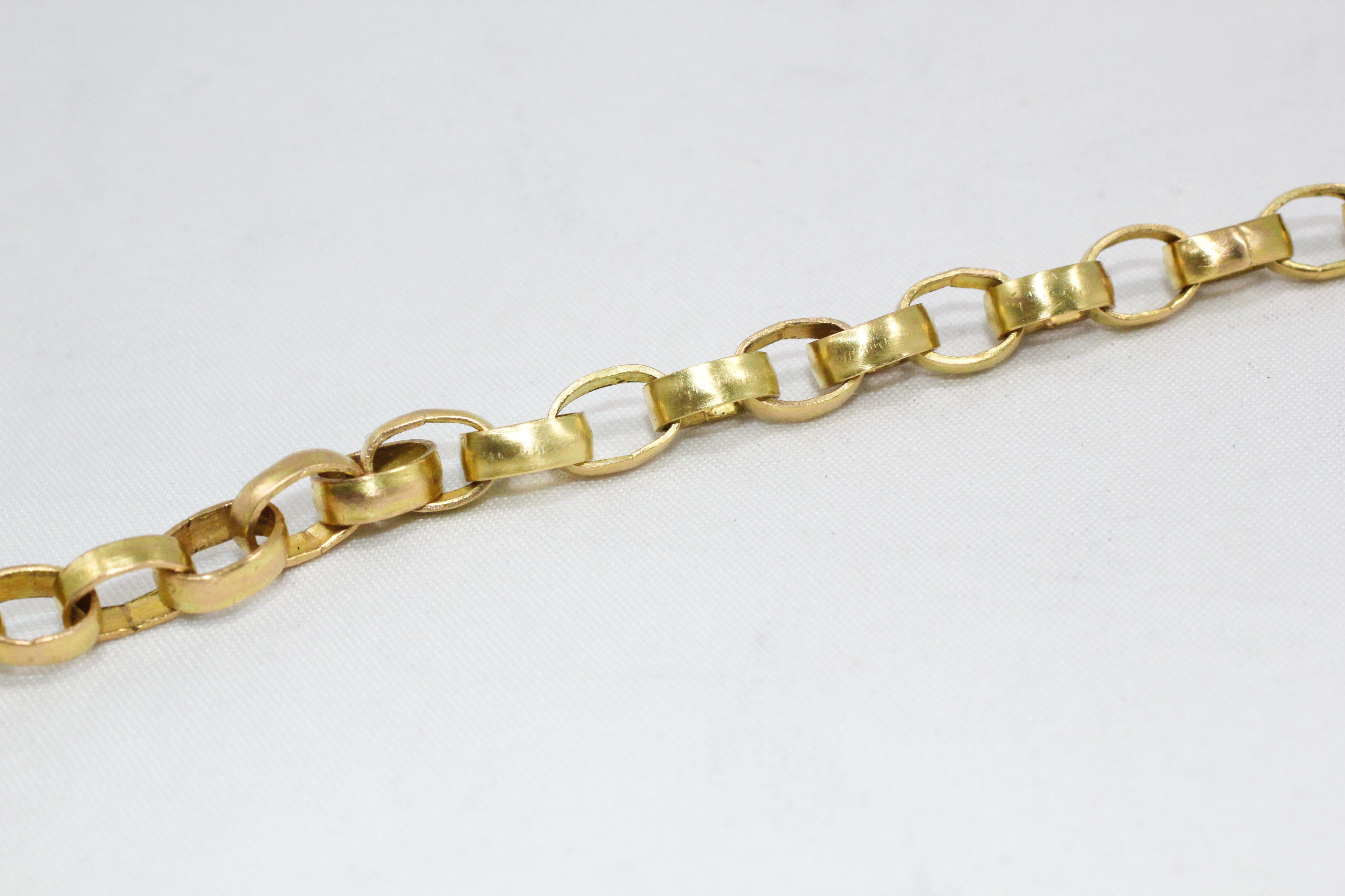 Recycled 18 Karat Gold Link Chain Necklace For Sale 1