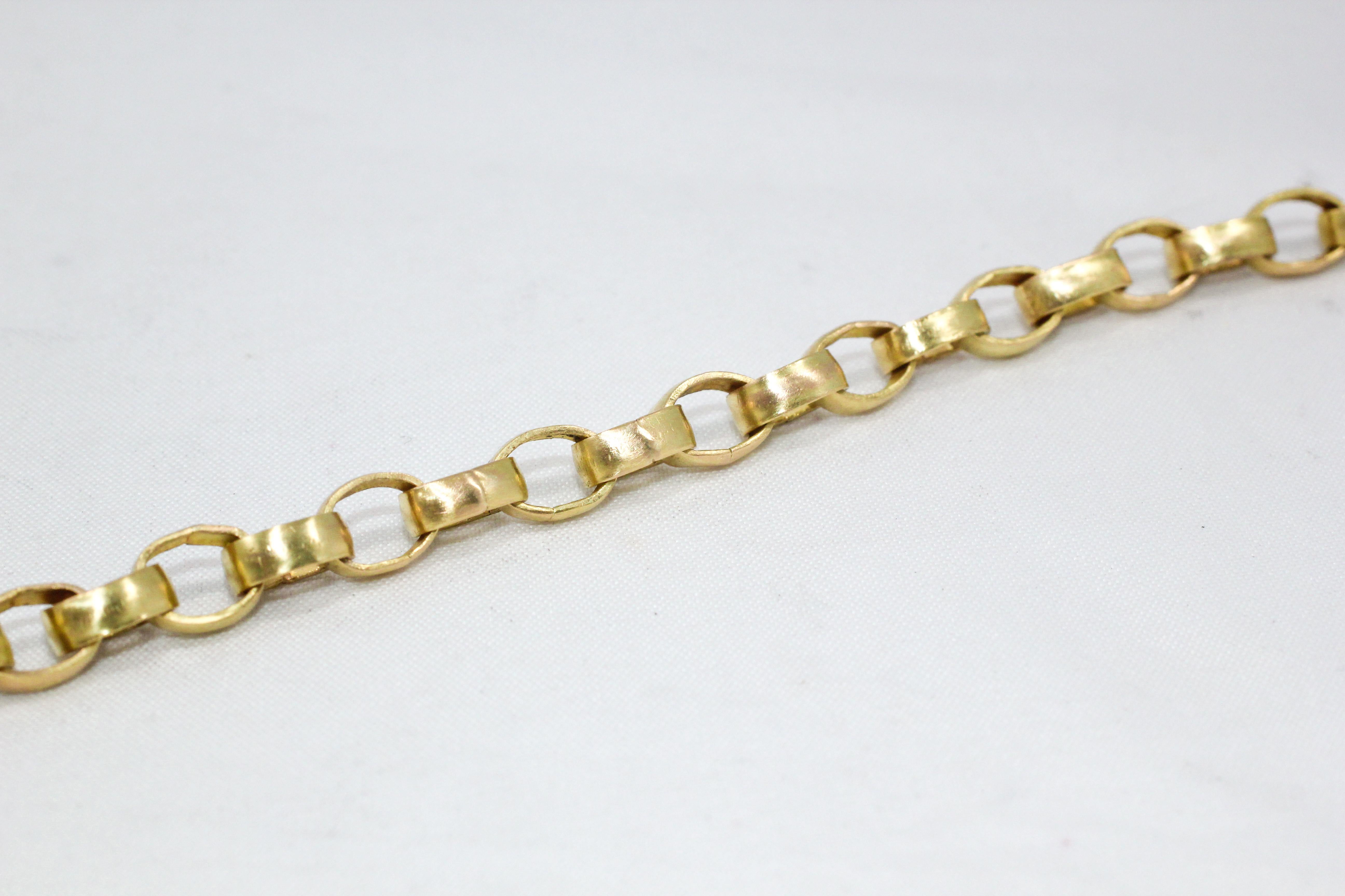Recycled 18 Karat Gold Link Chain Necklace For Sale 2