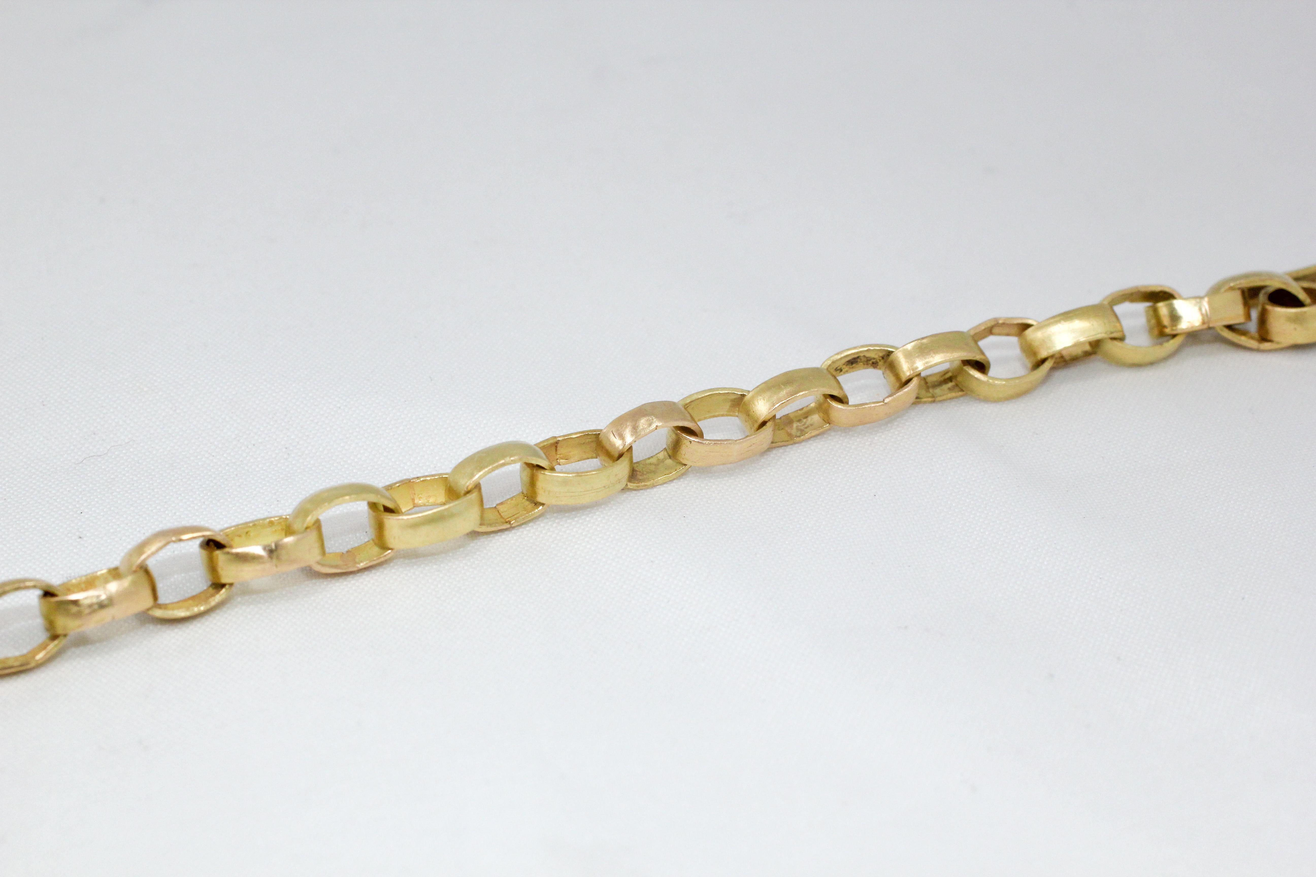 Recycled 18 Karat Gold Link Chain Necklace For Sale 3