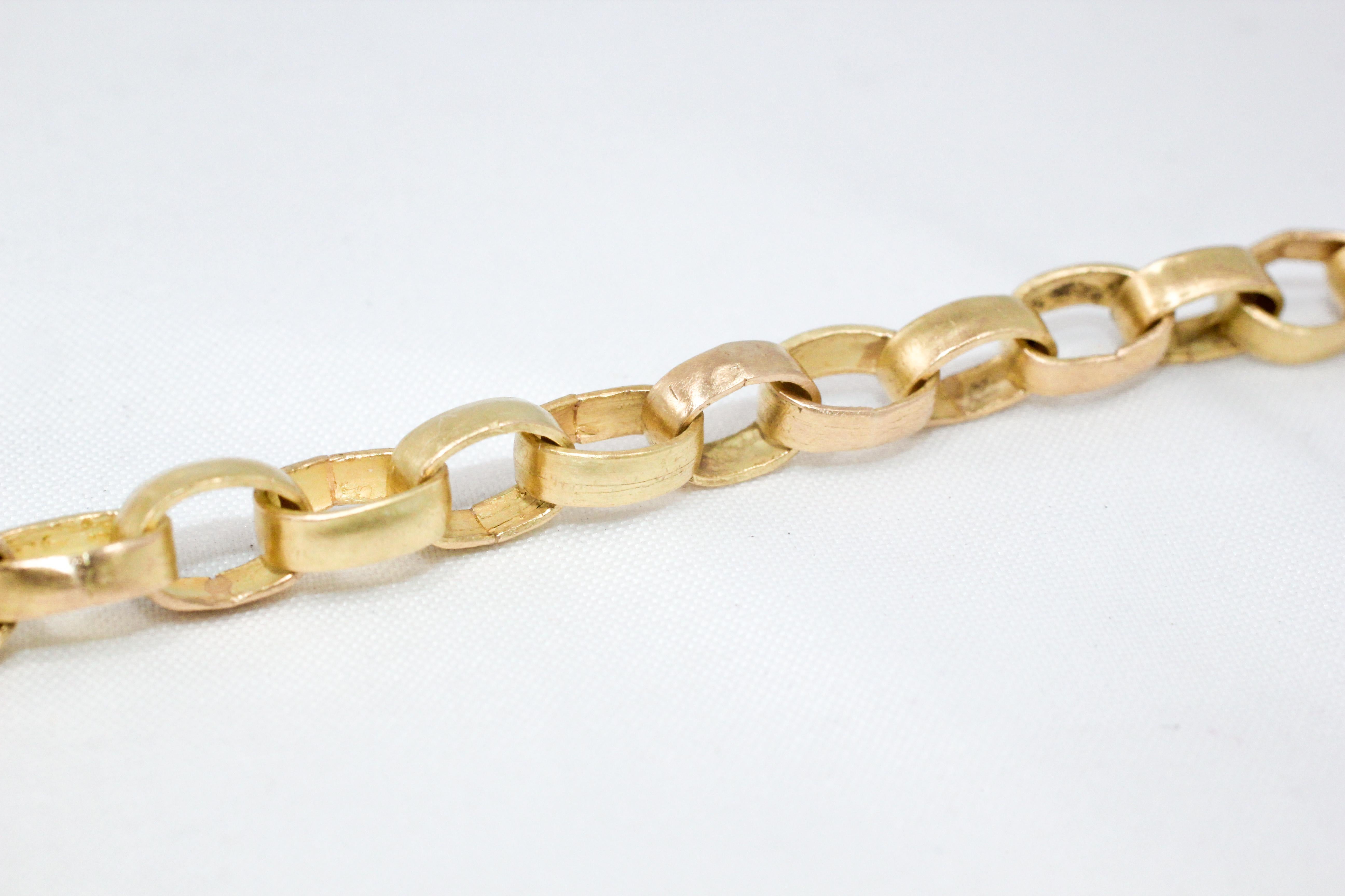 Recycled 18 Karat Gold Link Chain Necklace For Sale 4