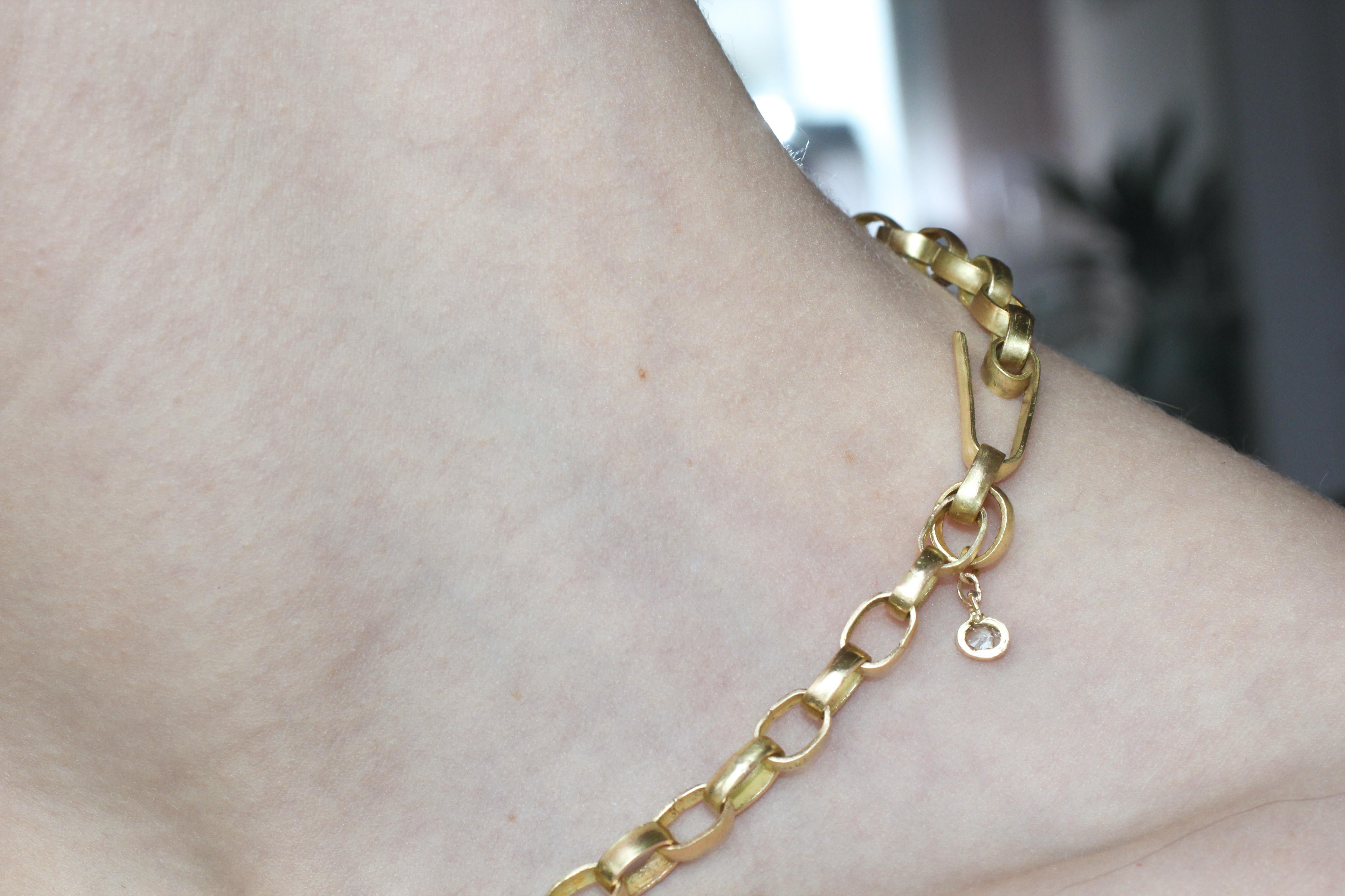 Recycled 18 Karat Gold Link Chain Necklace For Sale 9