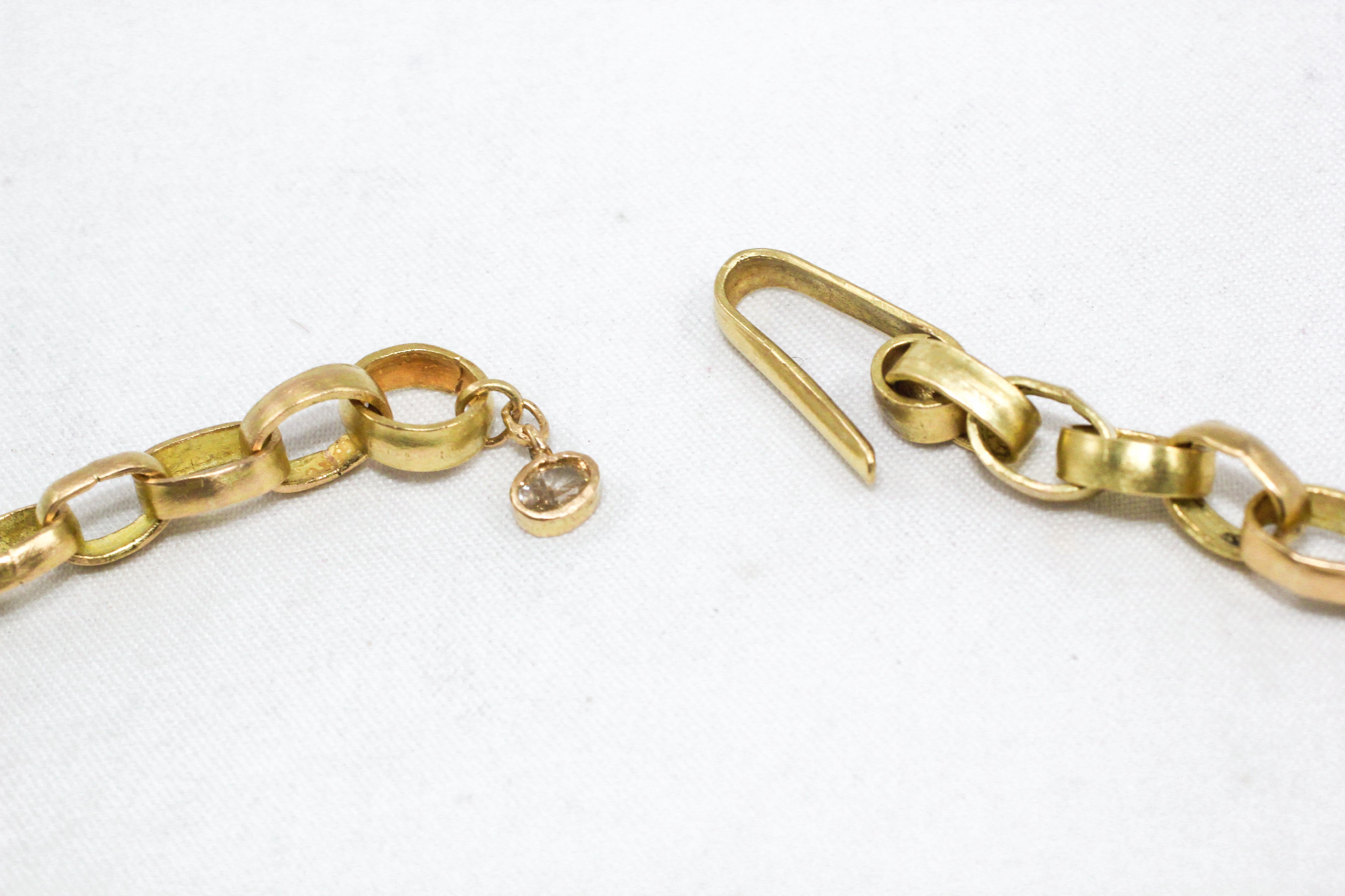 Recycelte 18 Karat Gold Gliederkette Halskette (Moderne) im Angebot