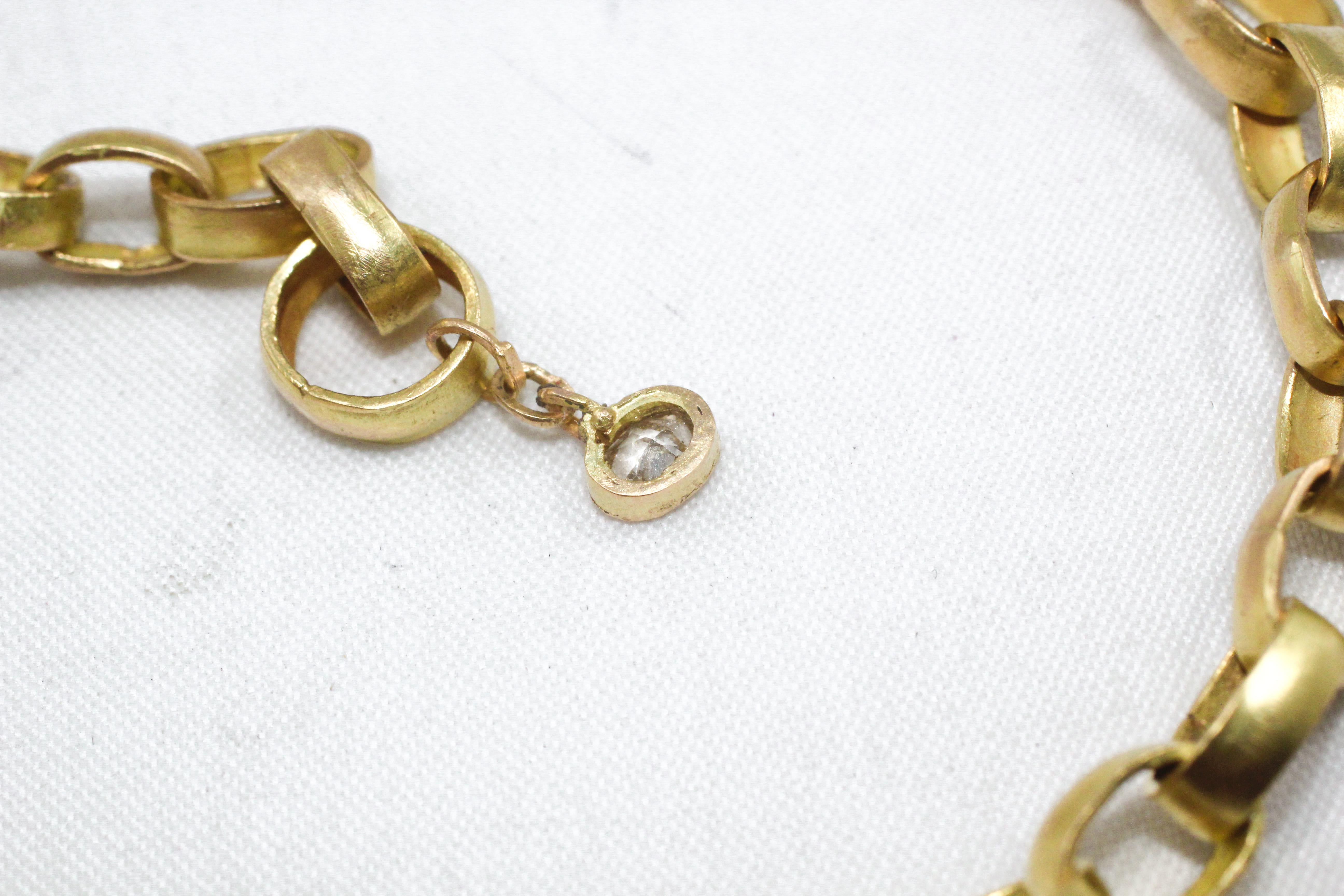 Recycelte 18 Karat Gold Gliederkette Halskette im Zustand „Neu“ im Angebot in New York, NY