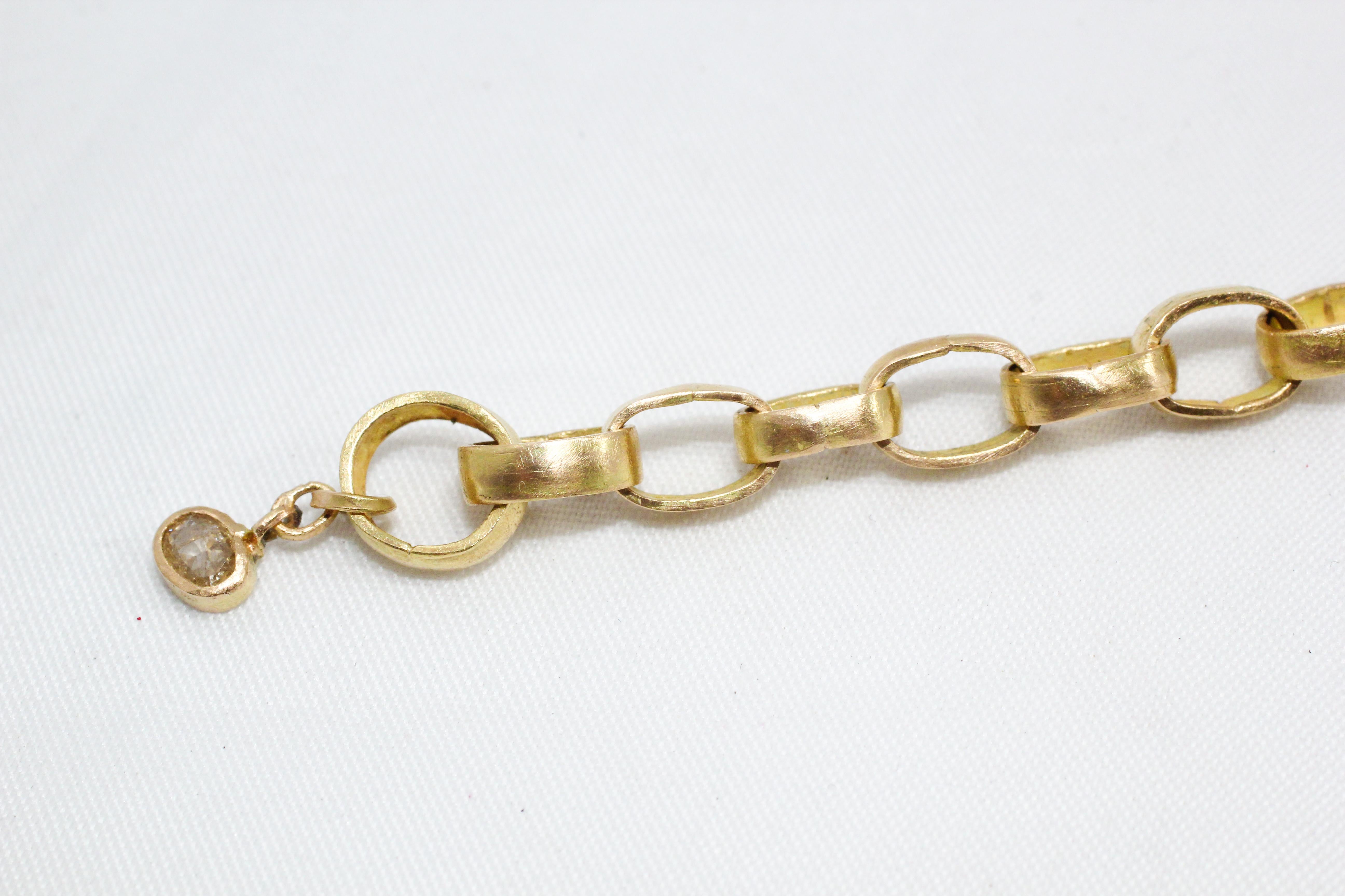 Modern Recycled 18 Karat Gold Link Chain Necklace For Sale