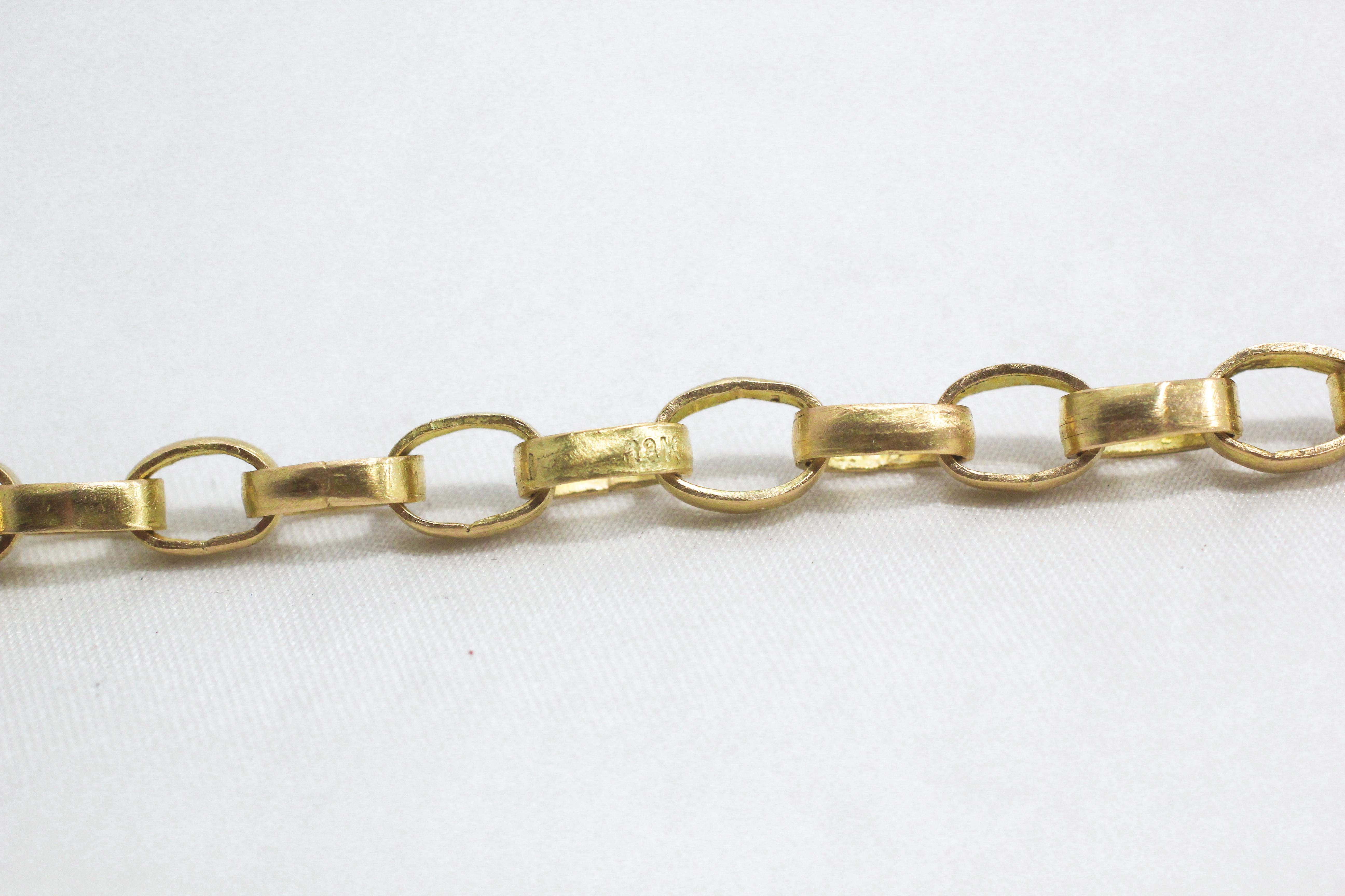 Recycled 18 Karat Gold Link Chain Necklace In New Condition For Sale In New York, NY
