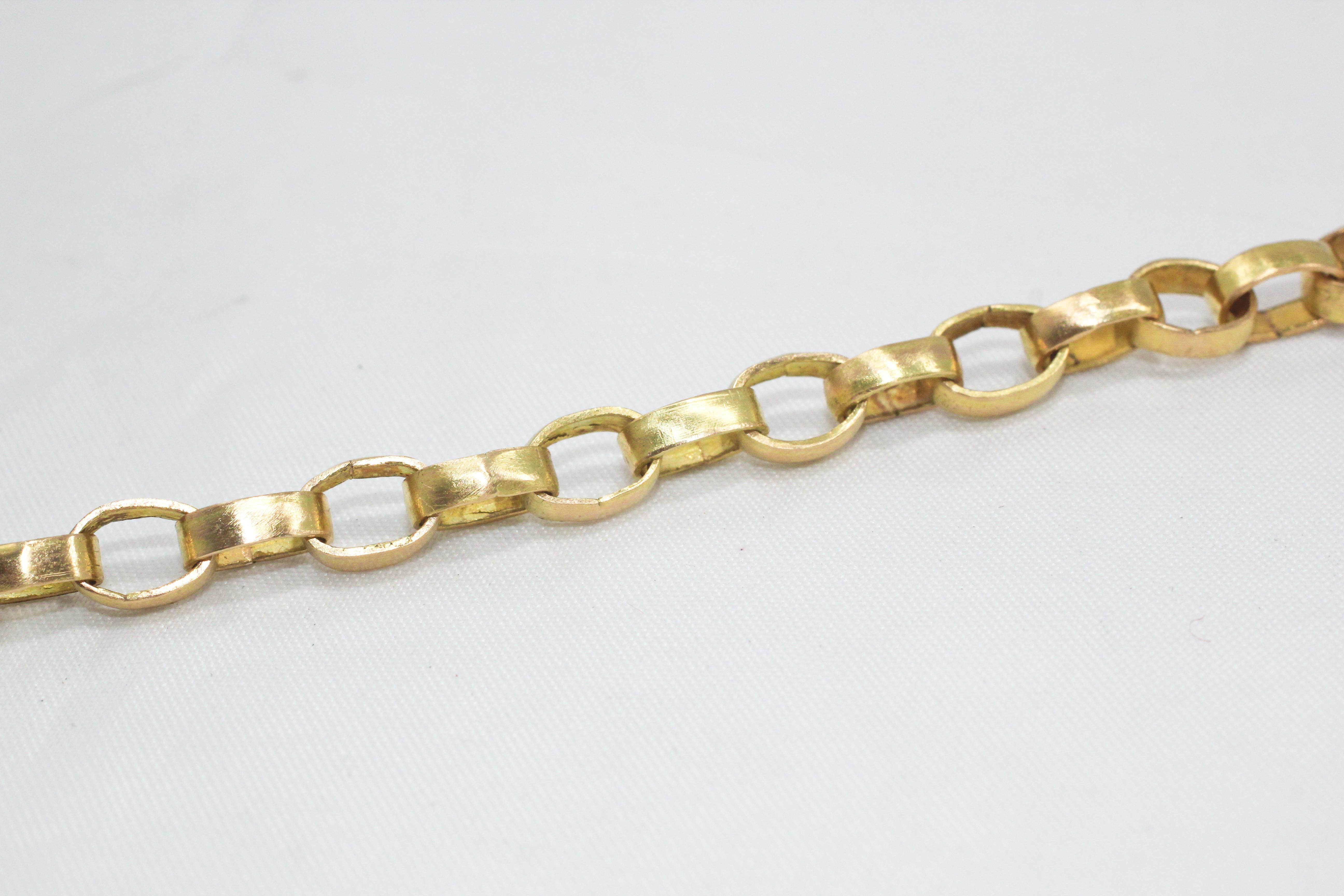 Women's or Men's Recycled 18 Karat Gold Link Chain Necklace For Sale