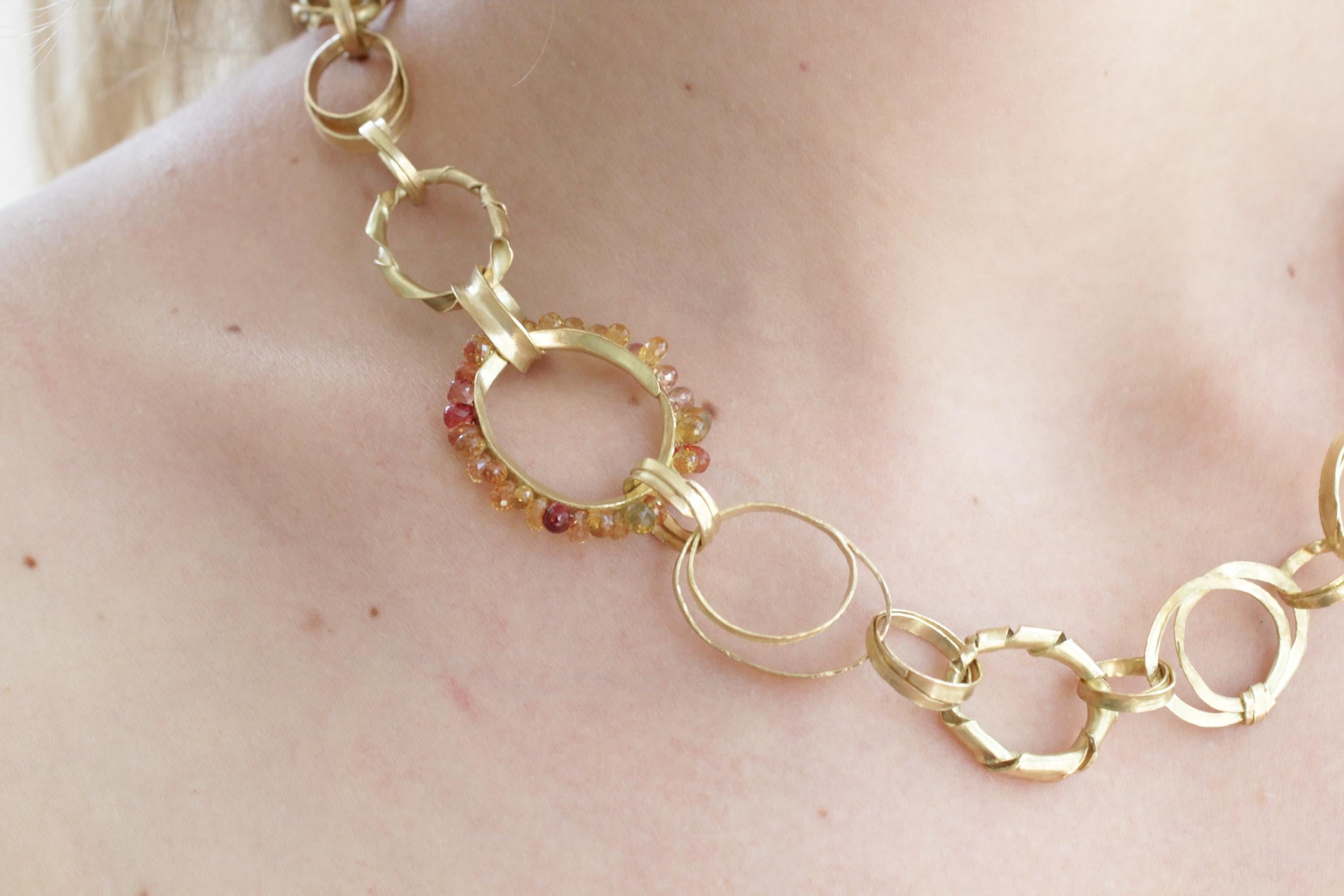 Recycelte 18k Gold Saphir Briolettes Handgefertigte Kette Halskette und mehr im Angebot 11