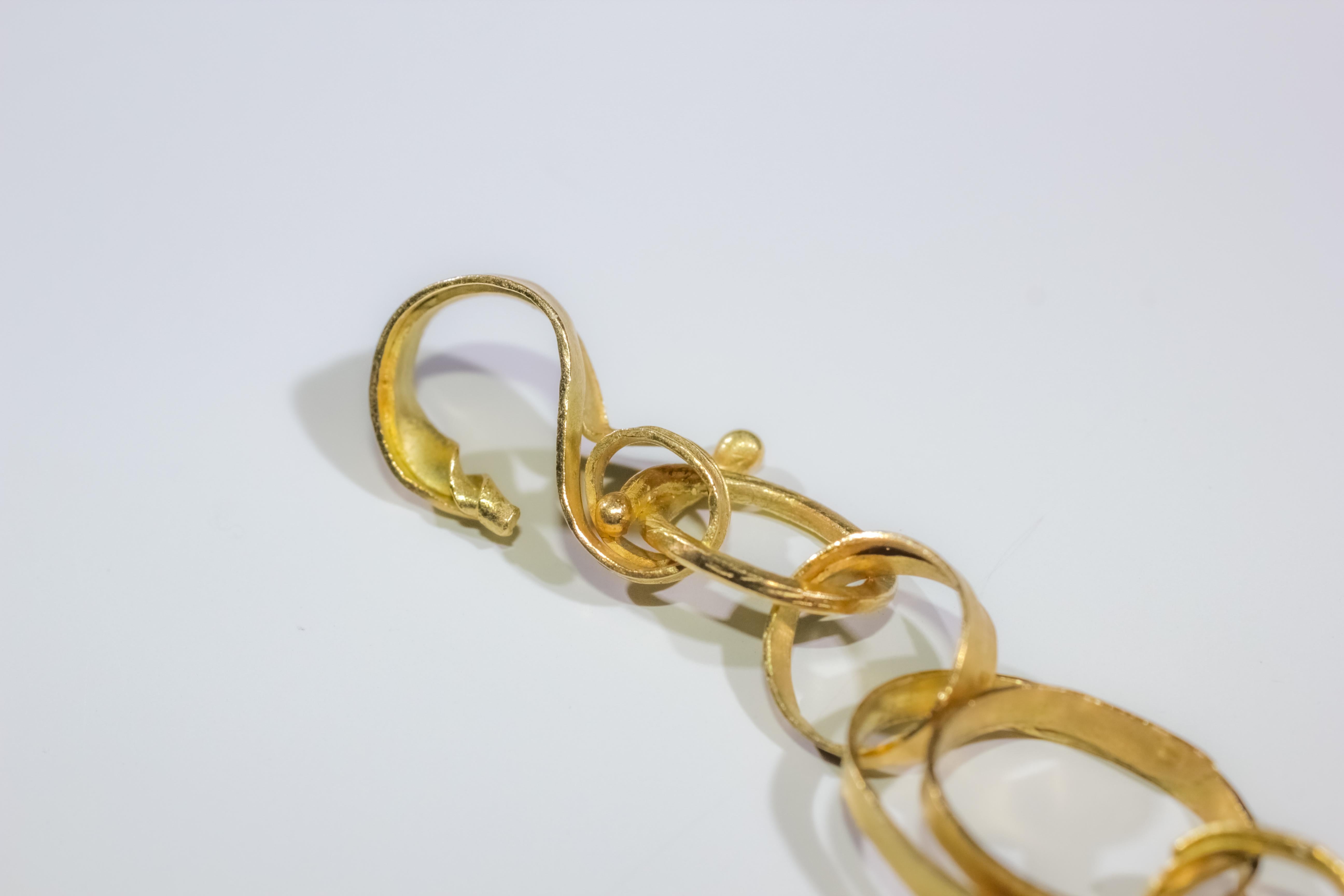 Recycelte 18k Gold Saphir Briolettes Handgefertigte Kette Halskette und mehr im Angebot 3