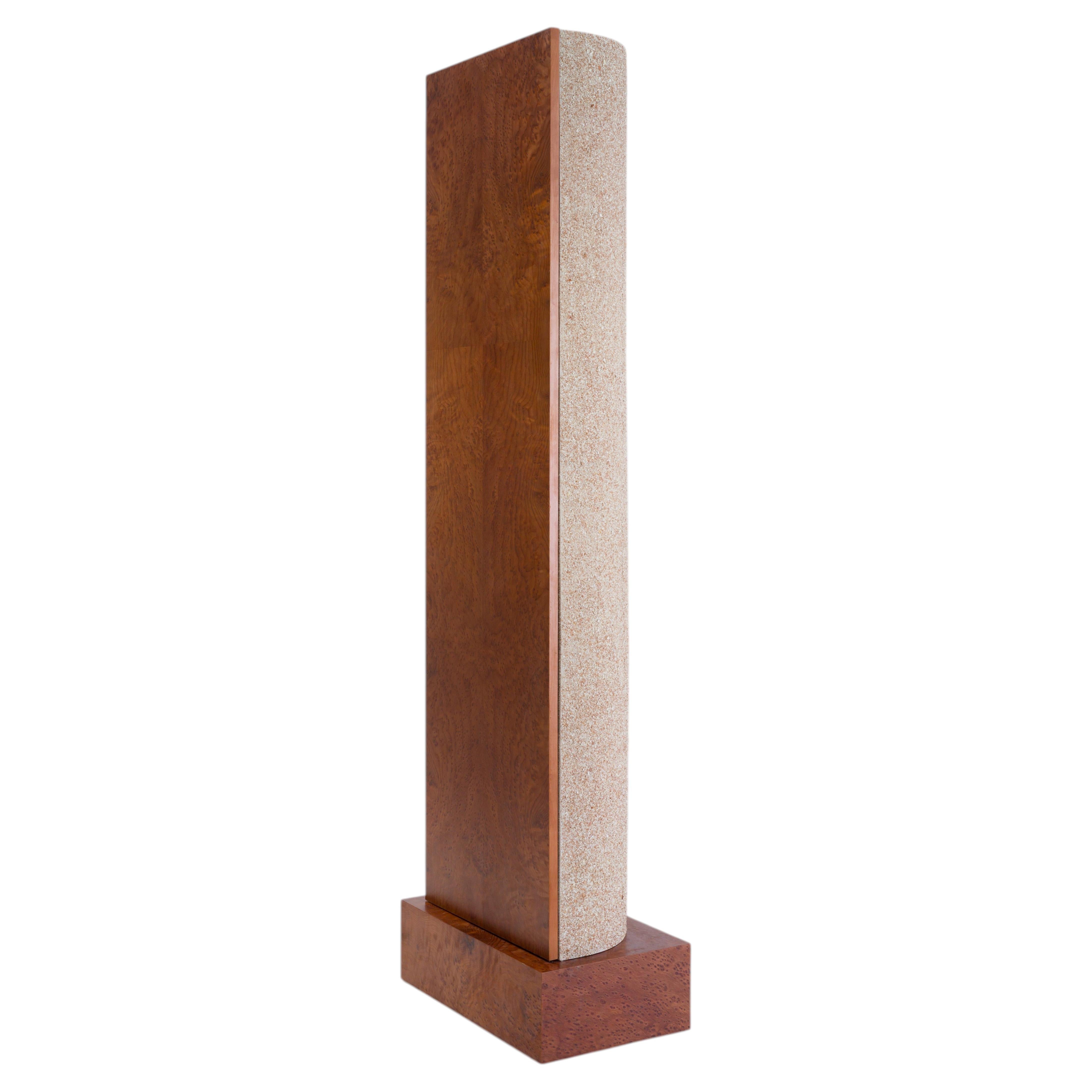 Recycled Eggshell and Burl Wood Cabinet by Rest Energy For Sale