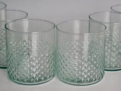 Recycled Glass Dotty Lowball Tumbler Set of Six