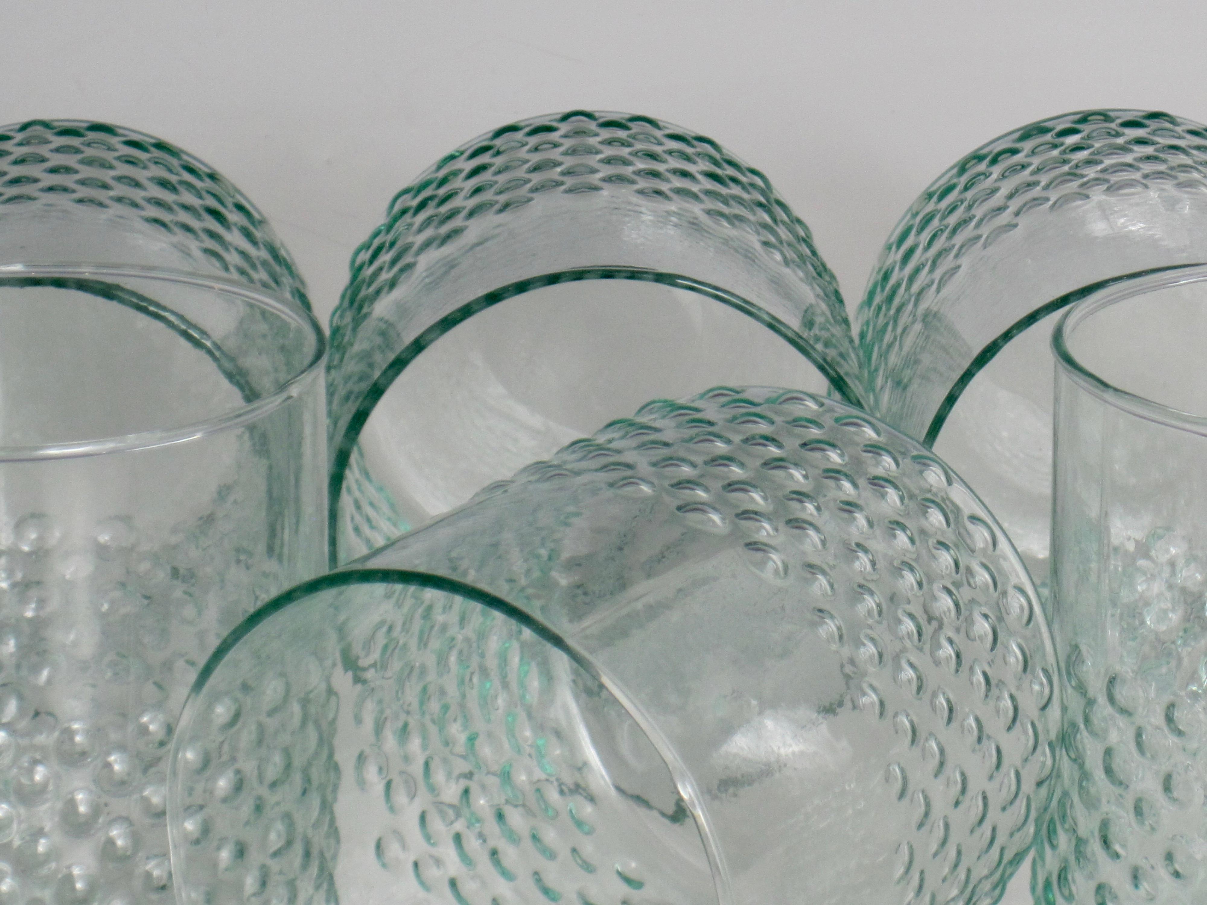 20th Century Recycled Glass Dotty Lowball Tumbler Set of Six For Sale